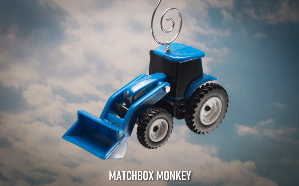 Custom New Holland Farm Tractor Front End Loader 4WDm Christmas Tree Ornament