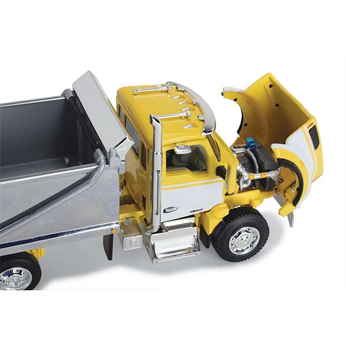 First Gear DCP 1/64 Yellow, White & Chrome Kenworth T880 Rogue Dump 60-1416