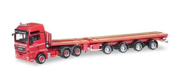 Herpa 304511 Markewitsch – MAN TGX w/Euro 5 Teletrailer 1/87 HO (plastic) MIB