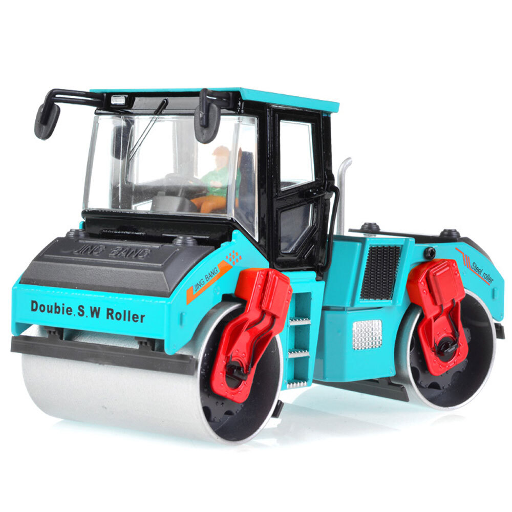 Road Roller Toy Model Construction Vehicle Diecast Toys for Kids Boys Blue
