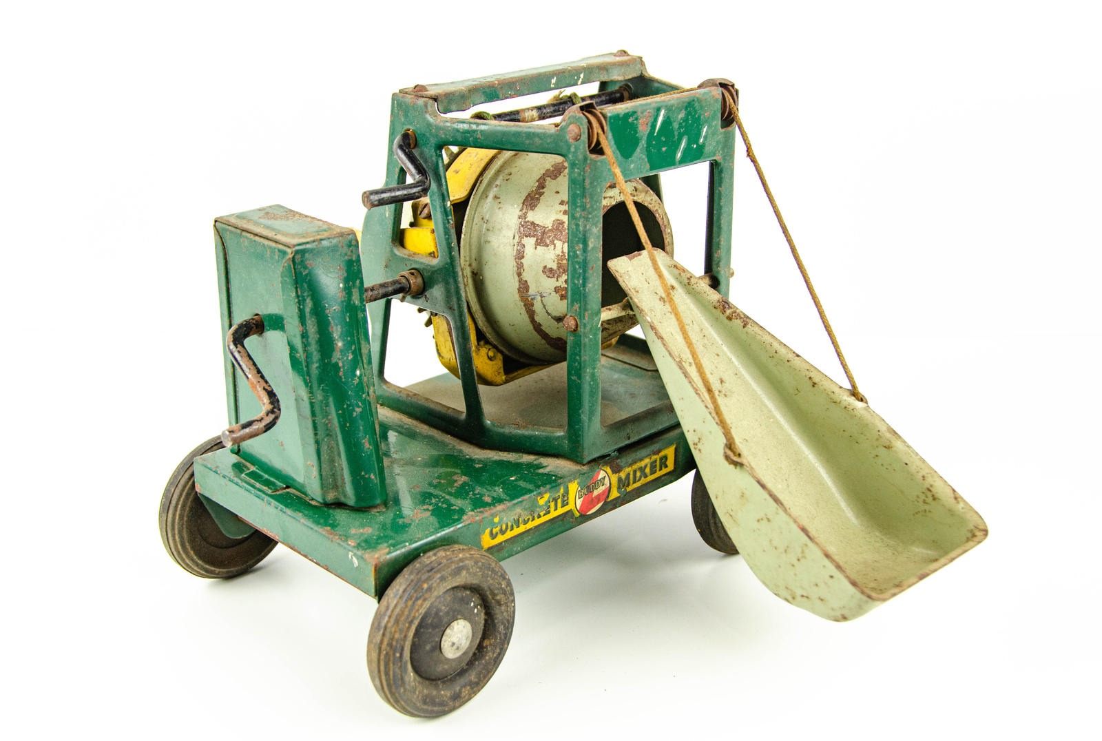 Antique 1920s 1930s Buddy L 10″ Concrete Mixer Pressed Steel Toy