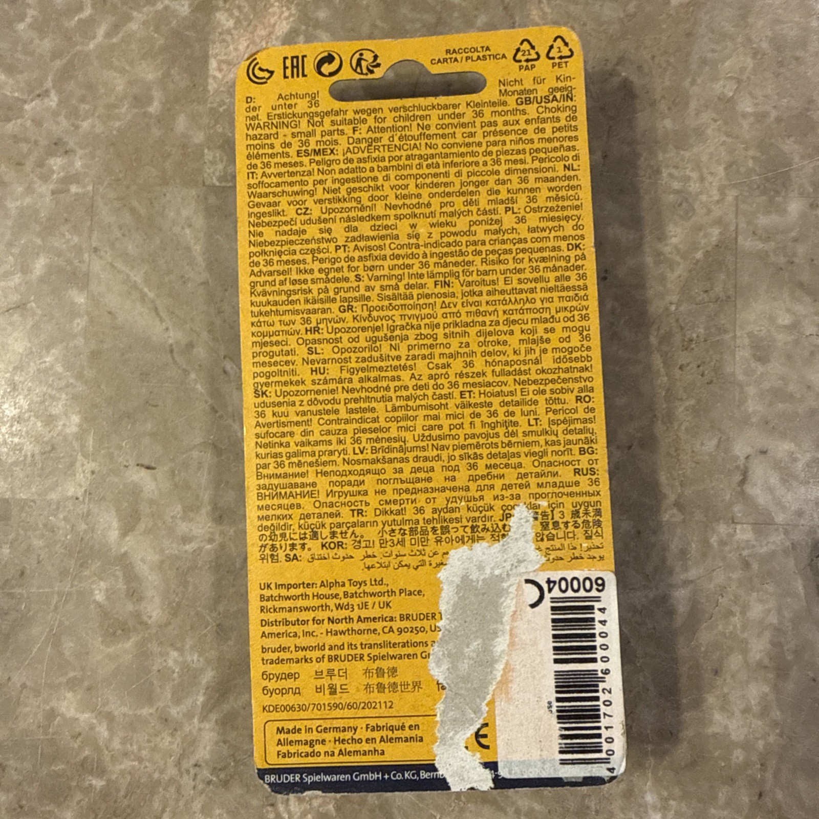 Bruder #60004 Man with Dark Skin and Dark Blue Jeans – NEW (Damaged Packaging)