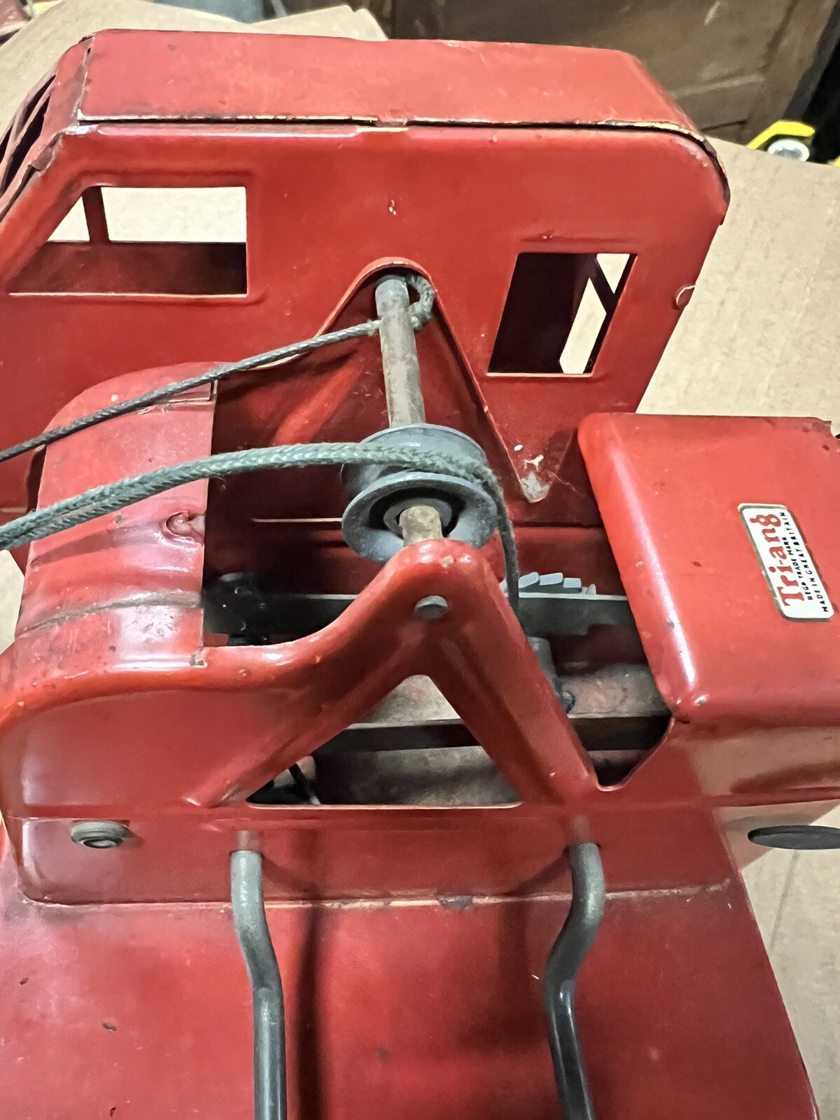 Vintage Triang Toy Jones Mobile KL44 Ton Crane play wear replaced hook c1930/40