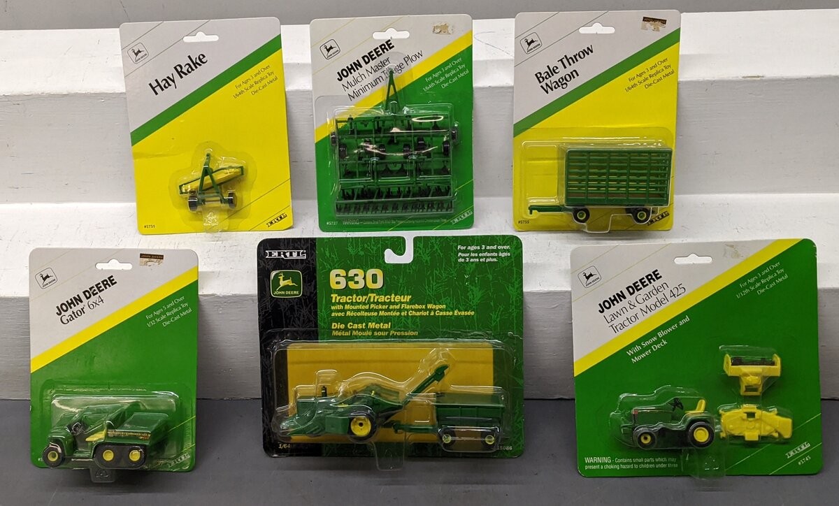 Ertl ERTL 1:64 Die-Cast John Deere Farm Equipment Assortment (6) MT