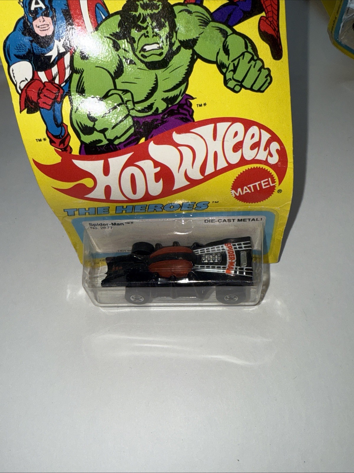 Hot Wheels Carded 1980 Spider-Man Car The Heroes New Unopened Yellow Card 2877