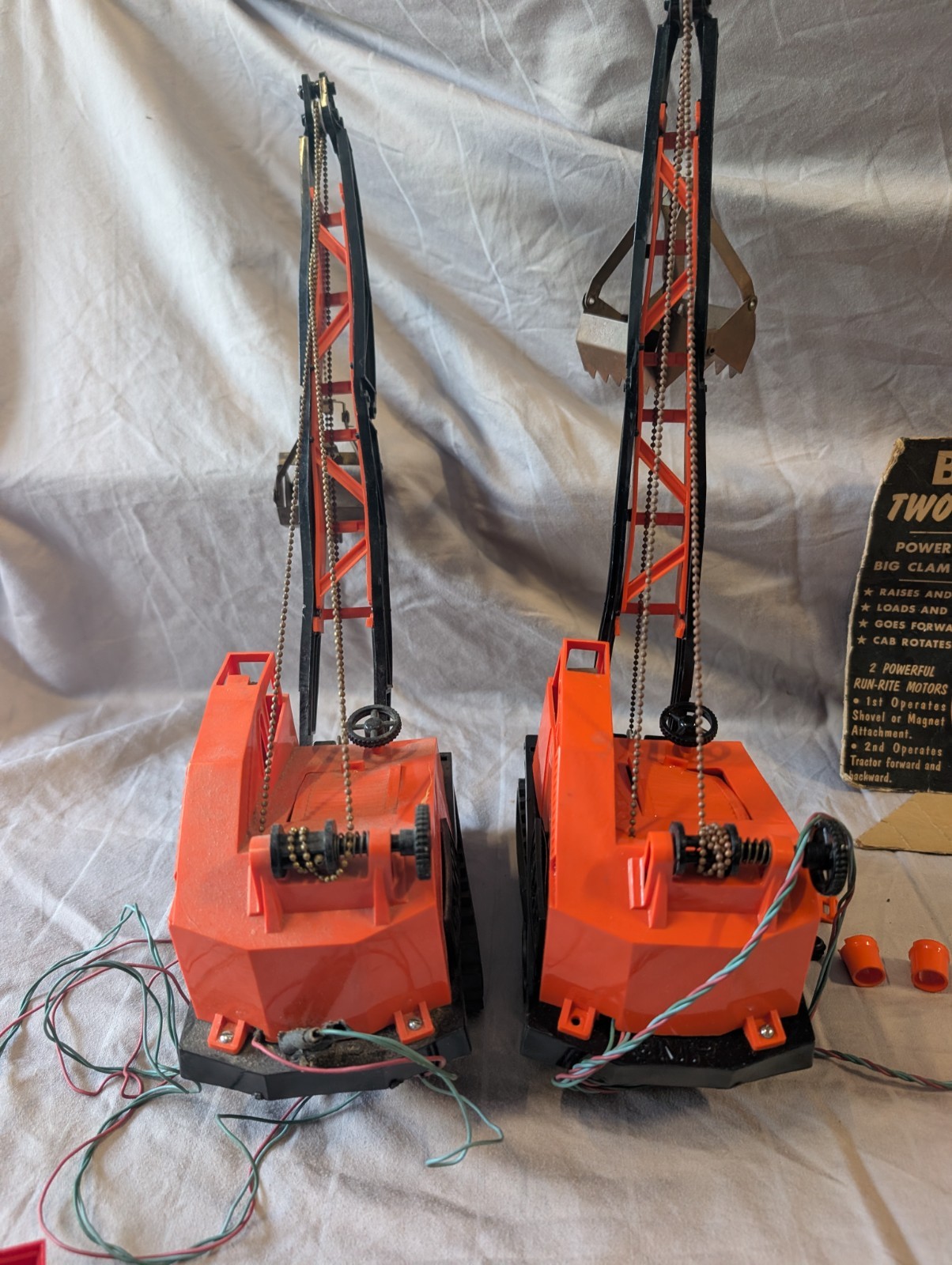 2 1960’s Big Jim Electric Magnetic Vintage Crane toy truck remote control car