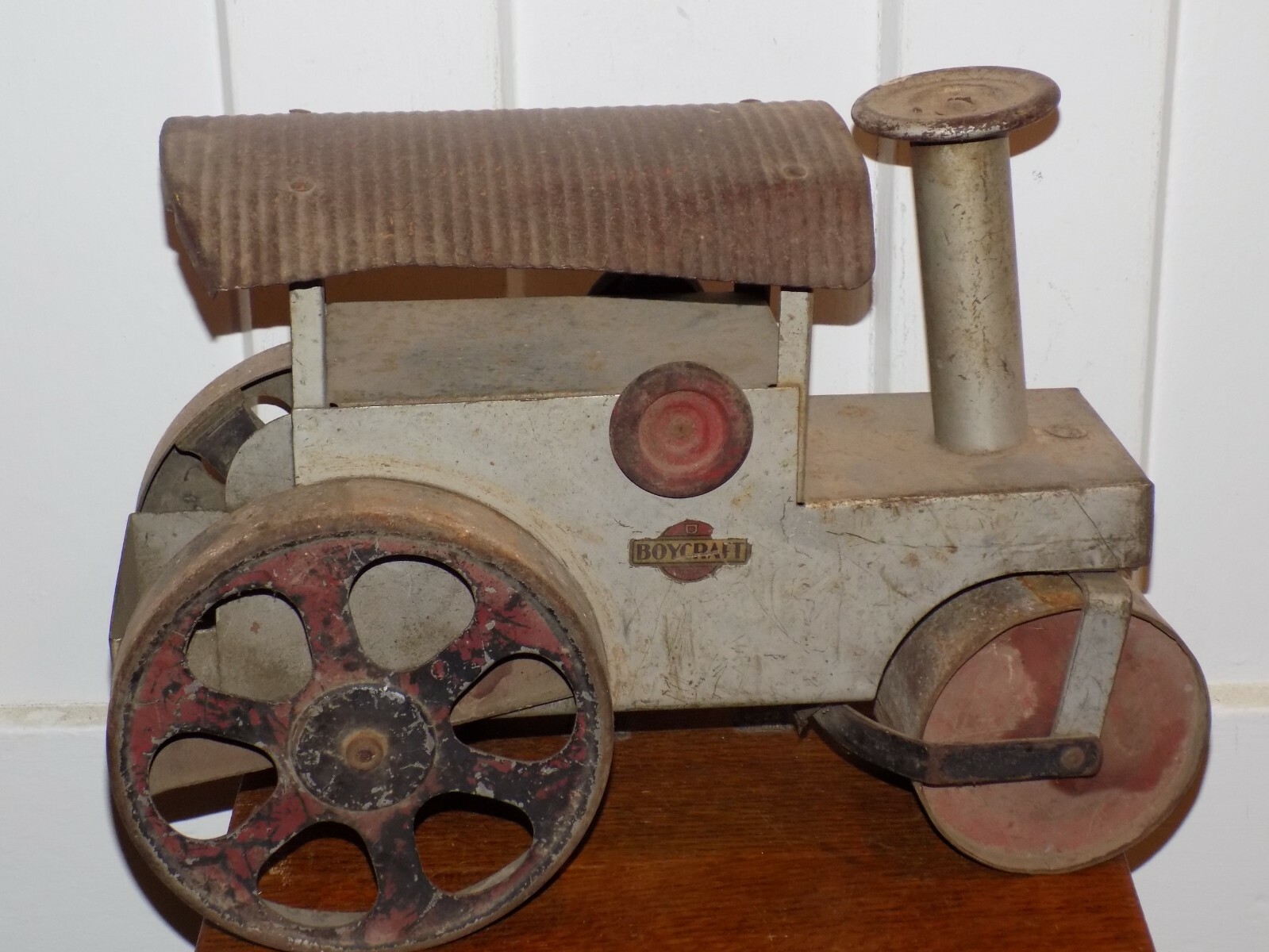 Vintage BoyCraft Pressed Steel Ride On Steam Roller