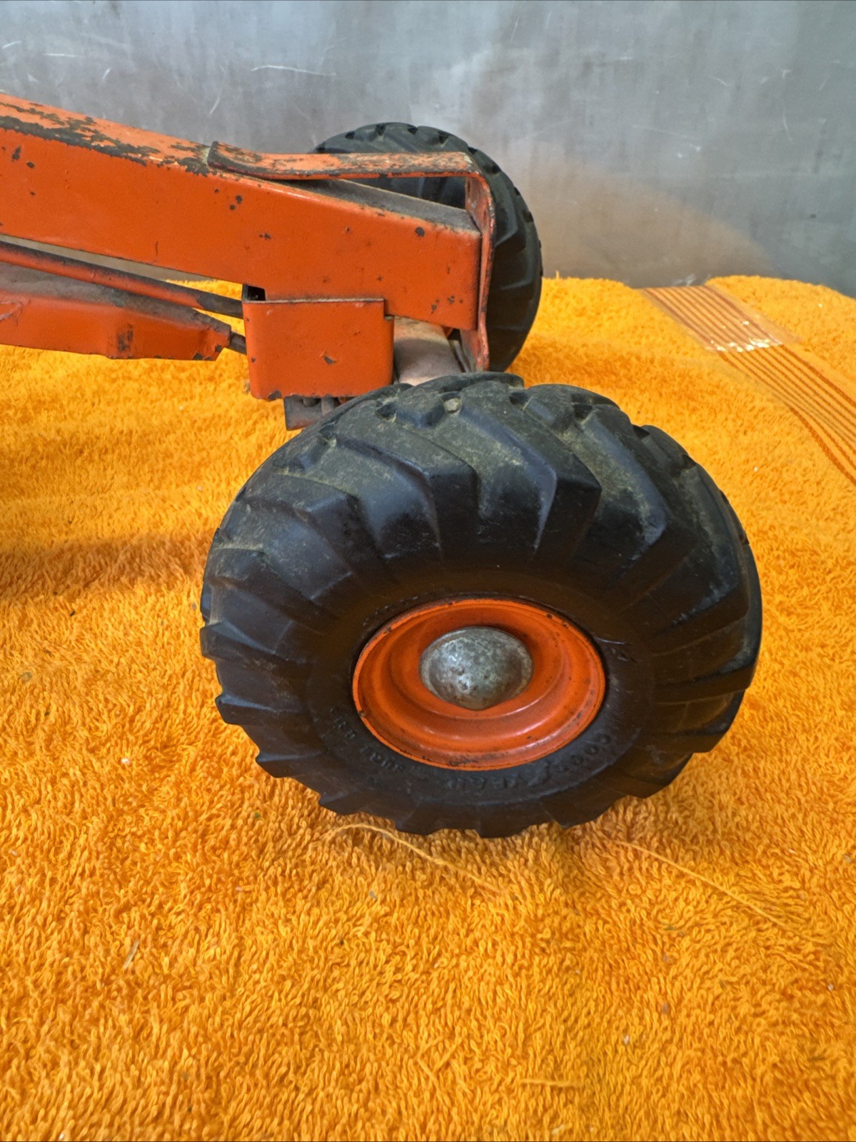 DN•Vintage 1949 DOEPKE Adams Motor Road Grader Pressed Steel Model Diesel Orange
