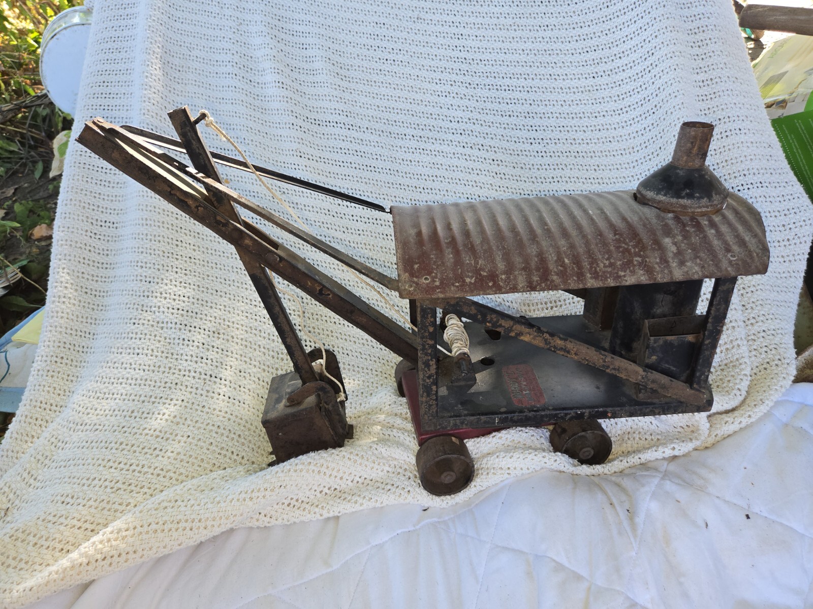 Antique Buddy L Steam Shovel Pressed Steel 1920’s Vintage Construction Toy Rare