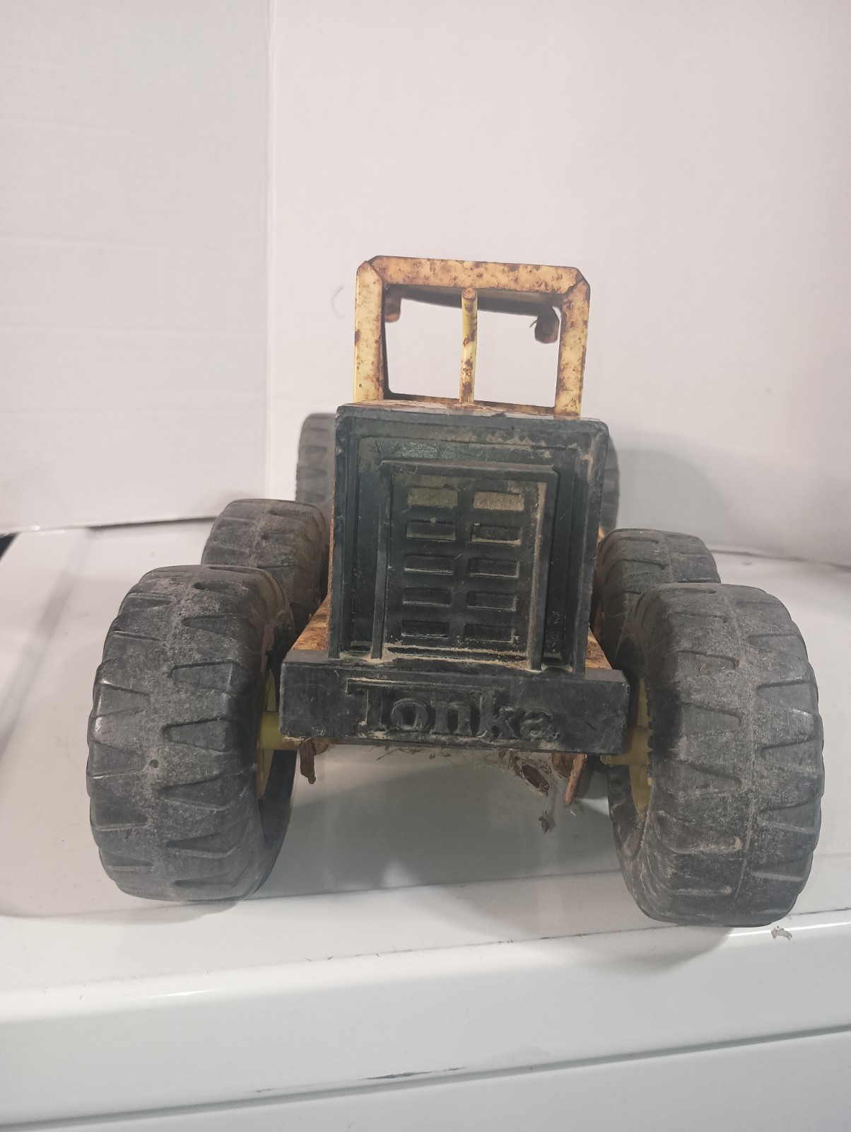 Vintage Tonka Road Grader Scraper MR-970 Yellow Pressed Steel Toy*SEE ALL PICS*