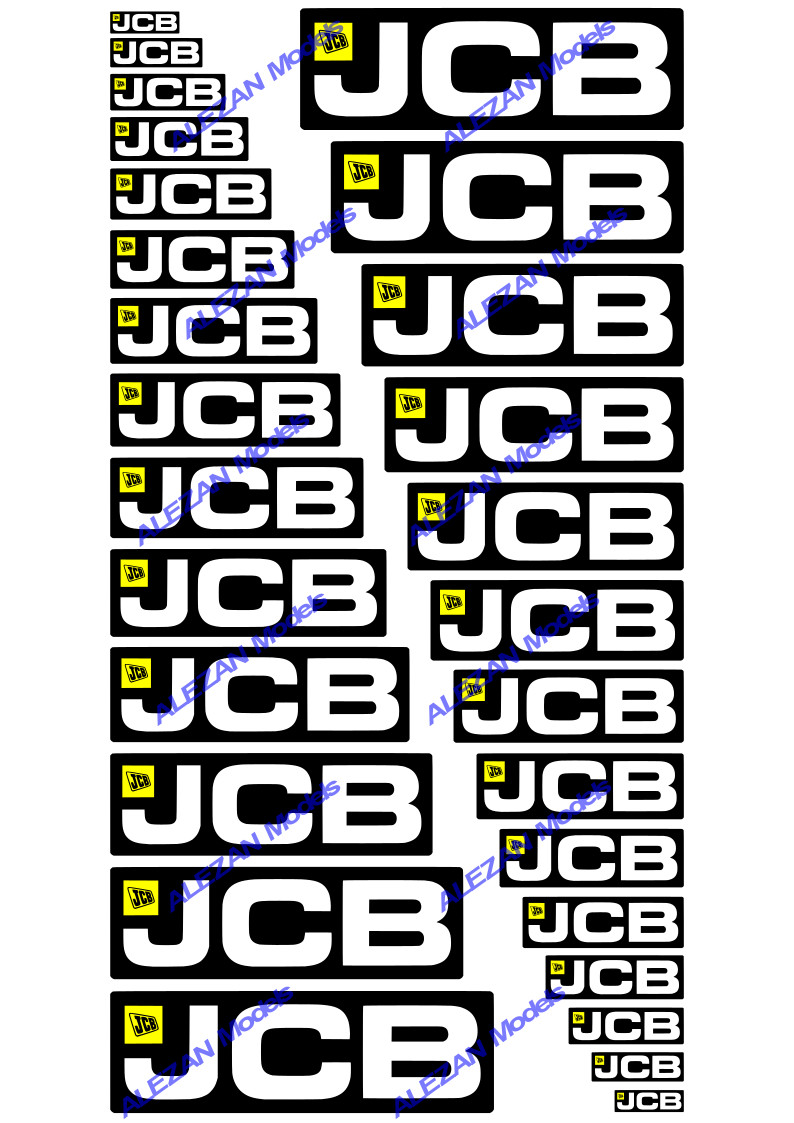 ALEZAN MODELS . DECALS . JCB . 1/50 . 1/64 . 1/87 . 1/32 .