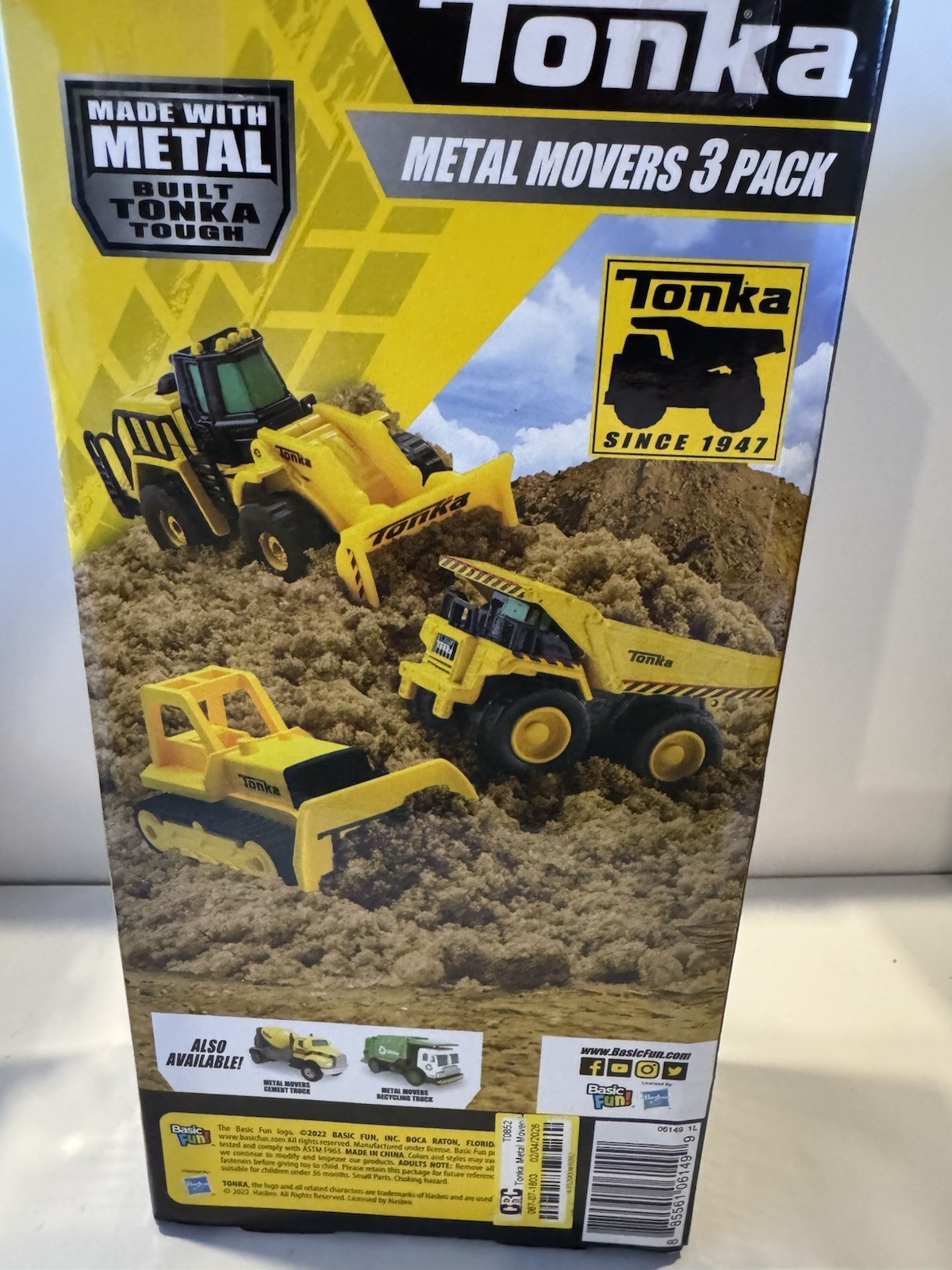 Tonka Metal Movers 3 Pack Mighty Dump, Front Loader & Bulldozer Metal Vehicles