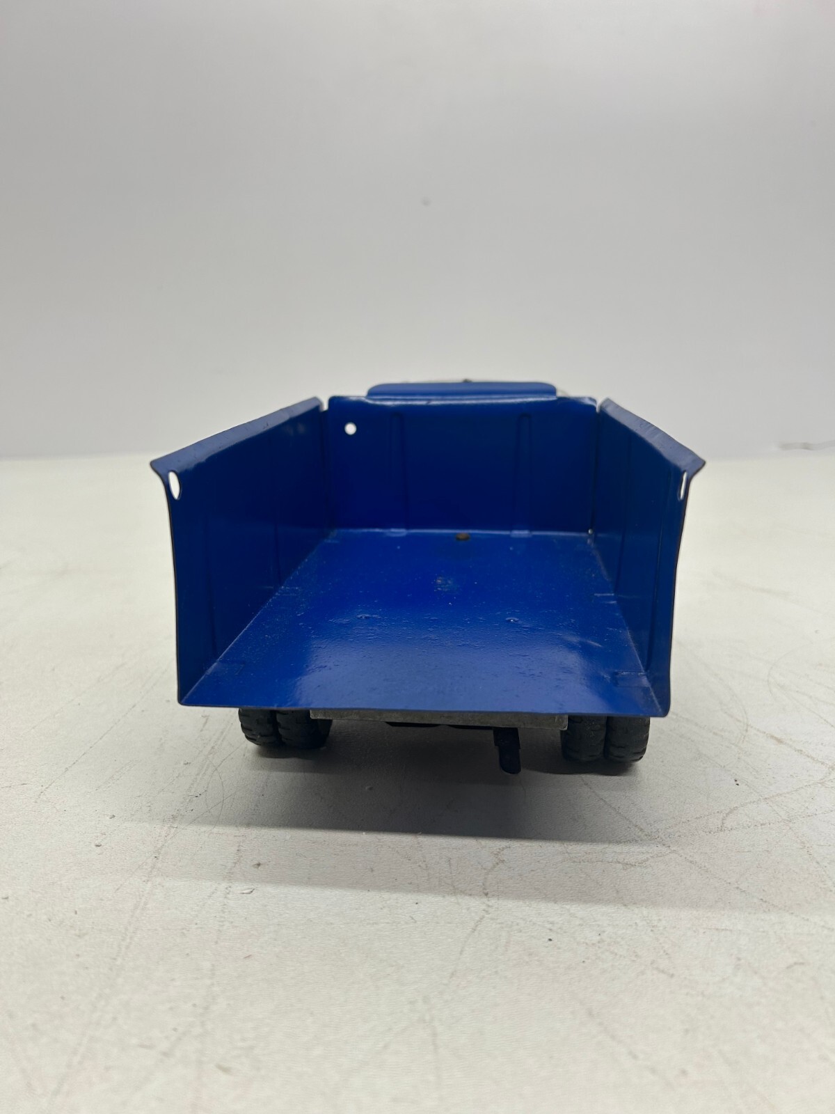 Vtg Structo Toys Wind Up Dump Truck Chrome Cab Blue Bed As Is Parts