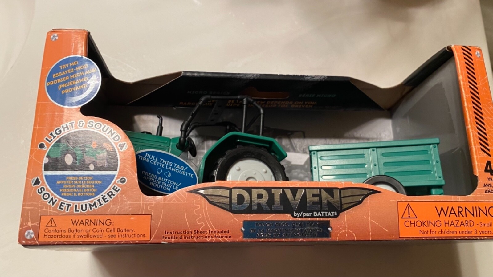 DRIVEN by Battat Micro Tractor with Lights & Sounds. 3+. Brand new!