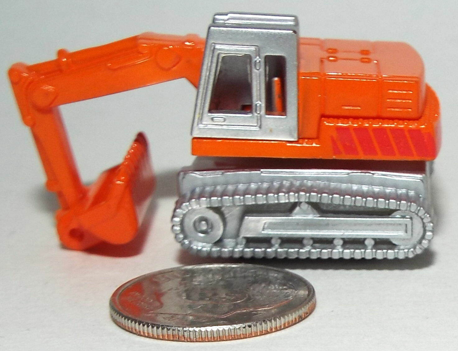 Small Micro Machine Orange and Gray Excavator