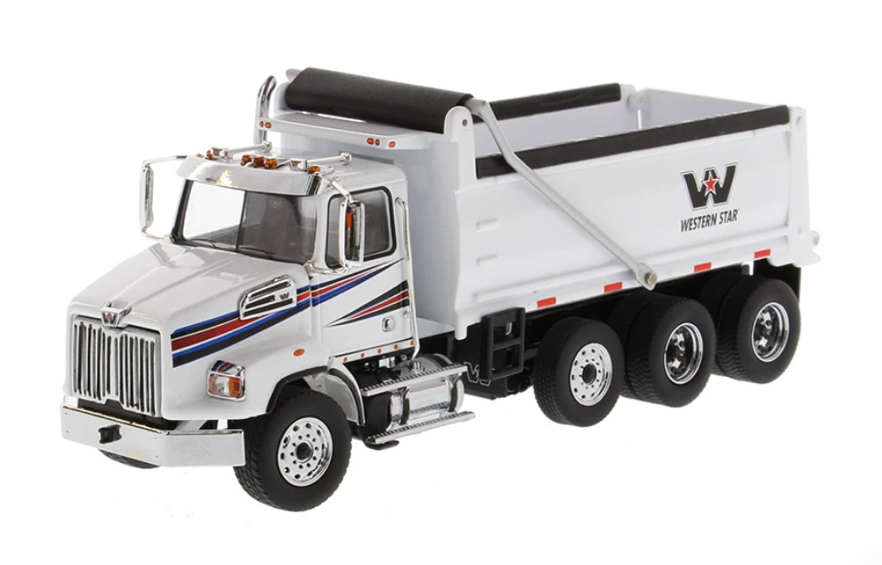 1:50 DM Western Star 4700 SF Dump Truck in White with White Dump Body Collection