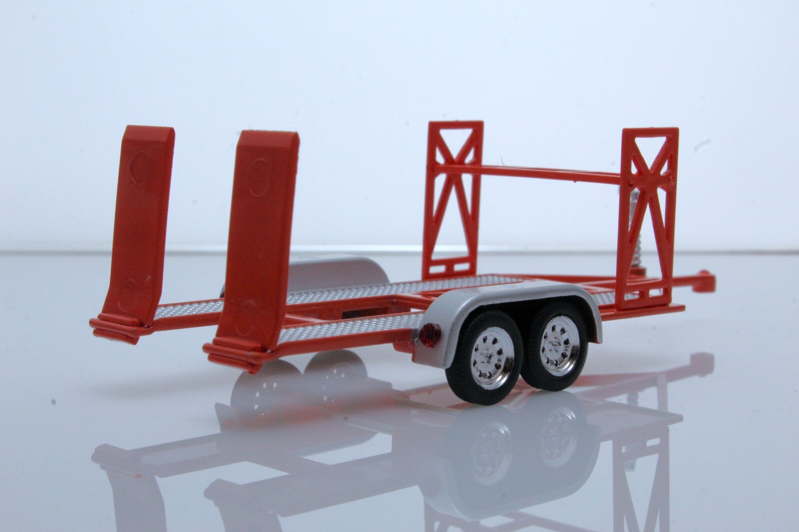 1967 Dodge D-100 Parts Delivery Service Pickup & Race Car Trailer, 1/64 Diecast