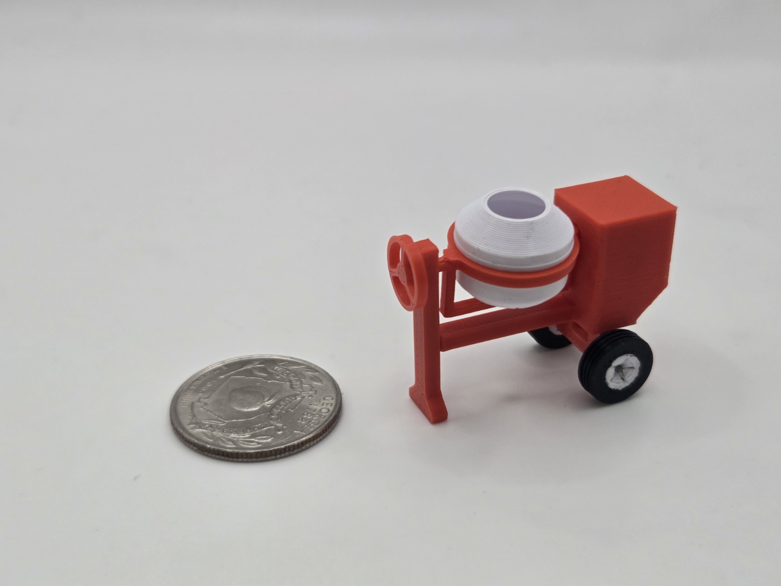 1/64 Scale Posable 12CF Concrete Cement Mixer in Red