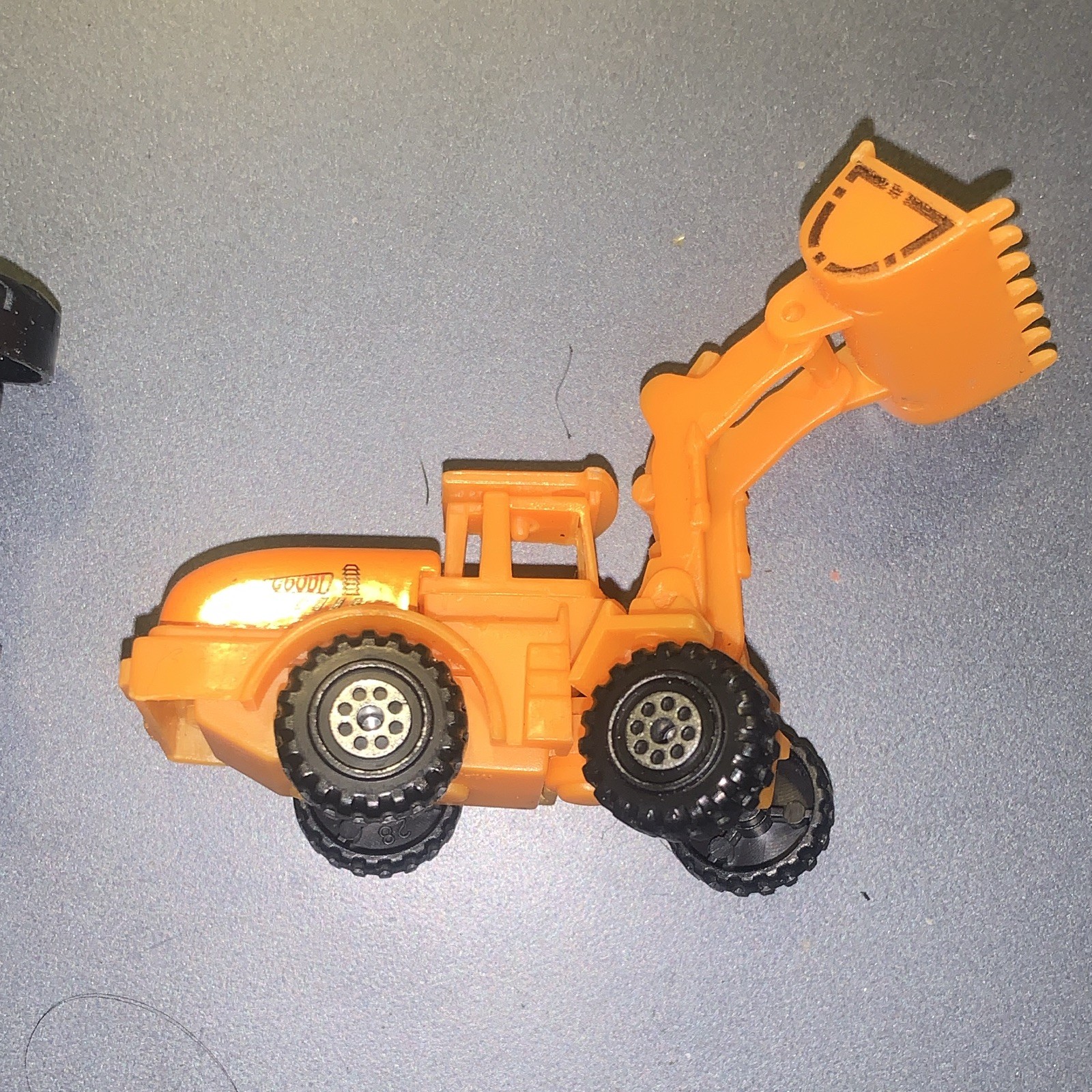 2-Piece Plastic Front Loader Construction Toy Lot w/ Bucket, Orange & Black