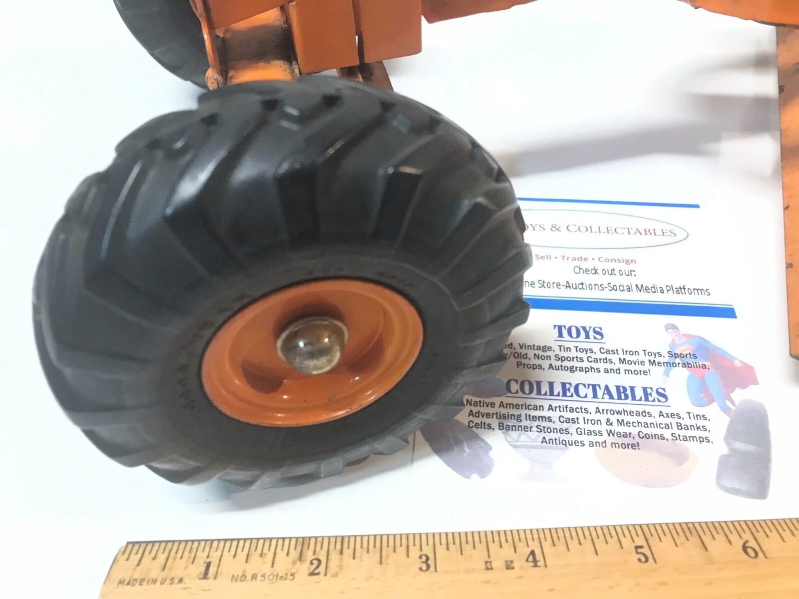 Vintage 1950’s 26″ Yellow-Orange Doepke Model Toys Adams Diesel Road Grader