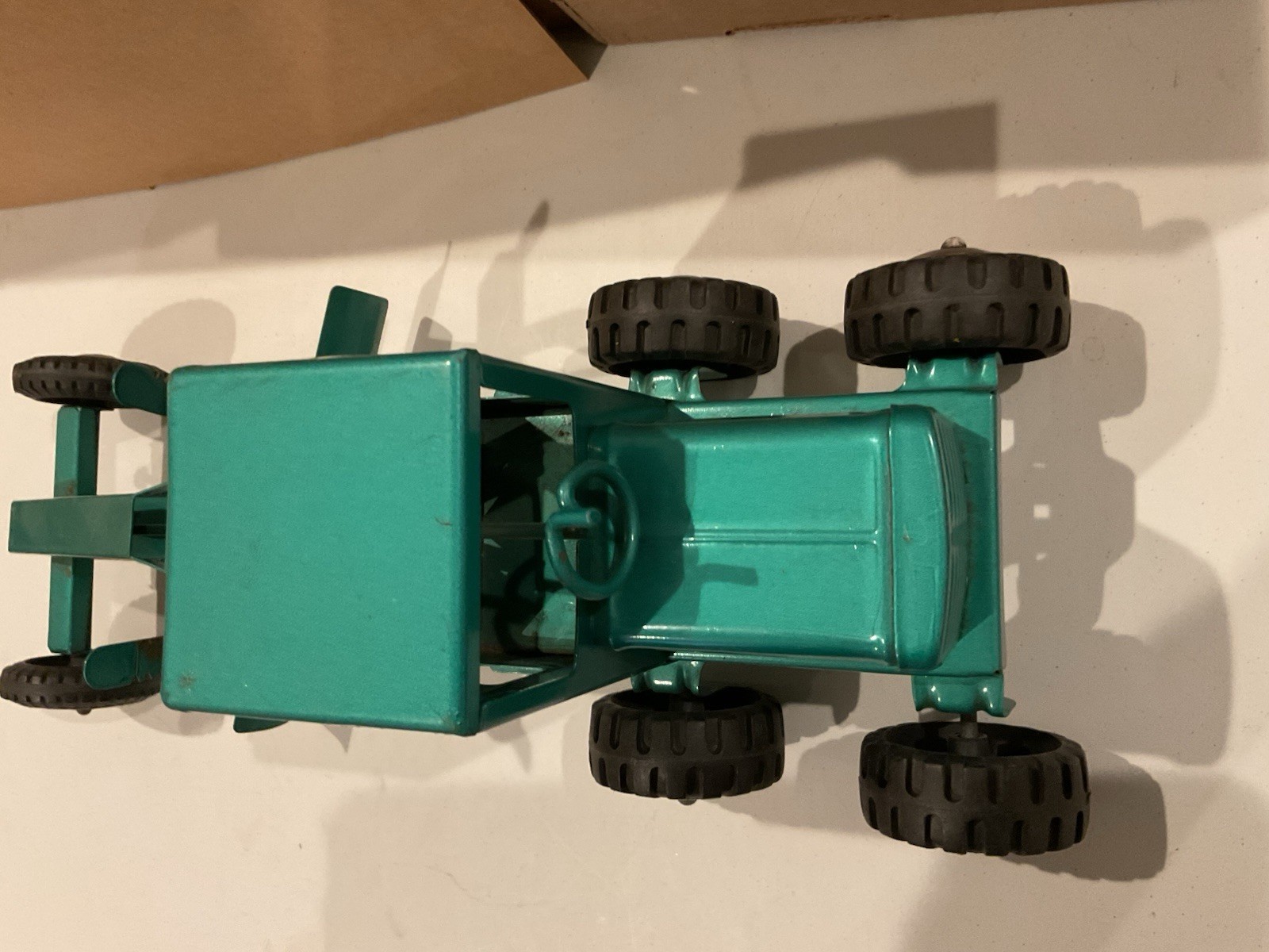 Vintage 1964 Louis Marx No. 1760 Pressed Steel Power Grader, Green, Original Box