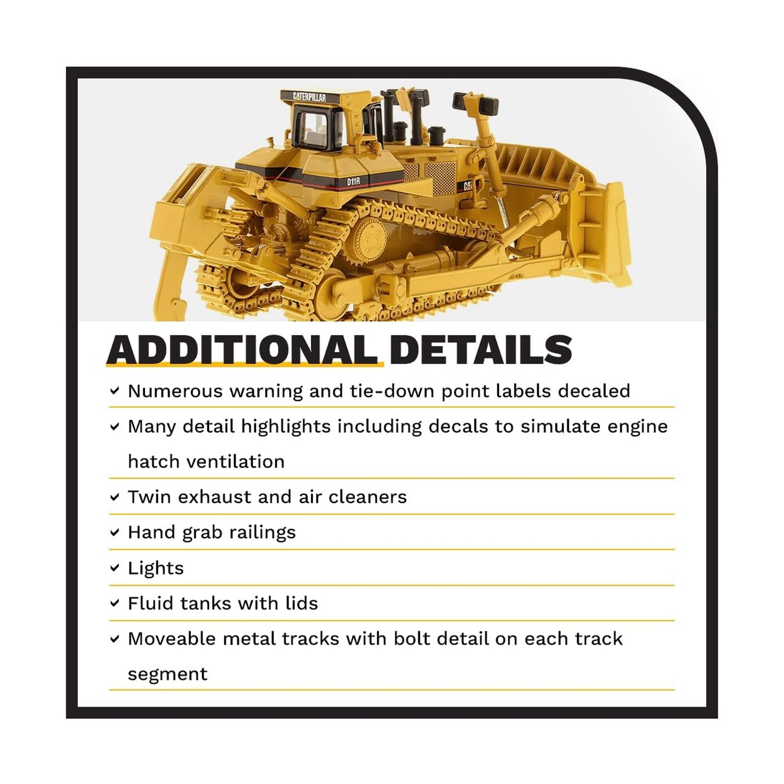 Diecast Masters Caterpillar D11R Track-Type Tractor, Core Classics Series Cat…