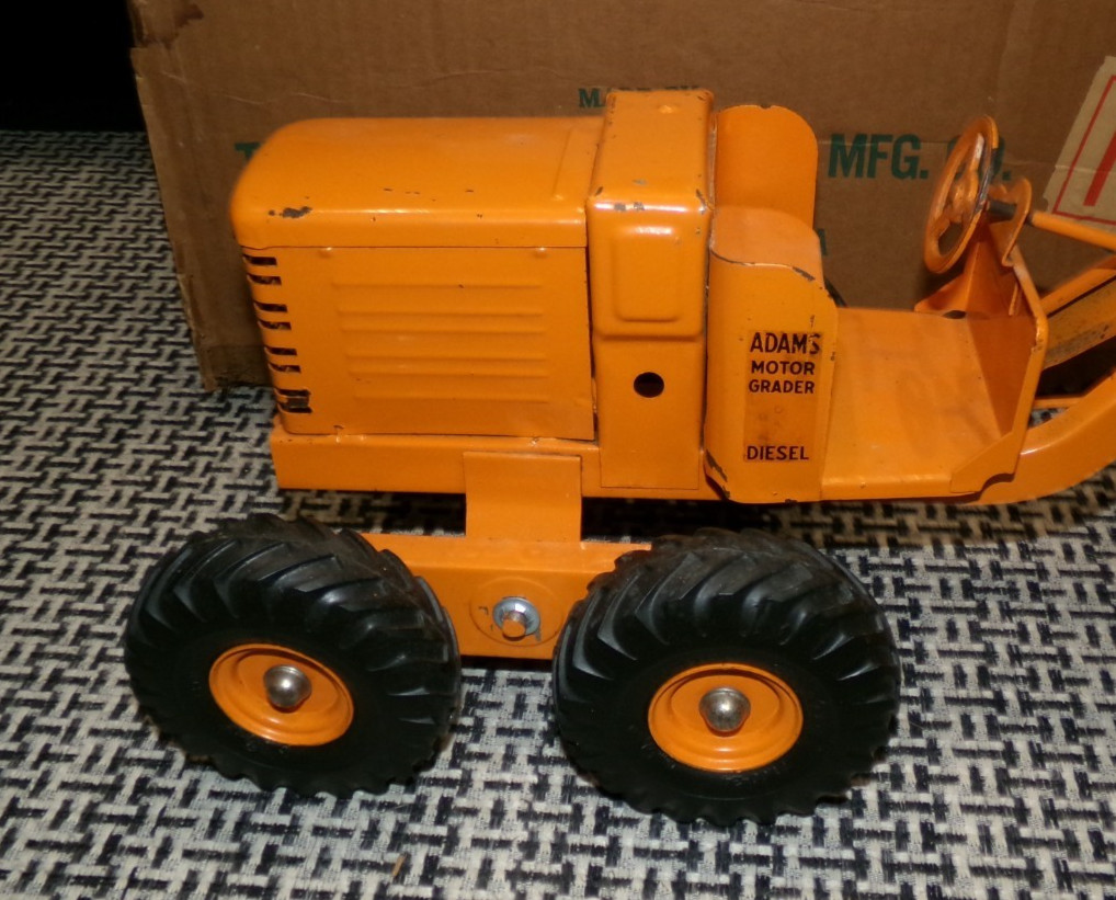 Vintage 1950s Pressed Steel Doepke Adams Orange Road Grader #2006 Original Box