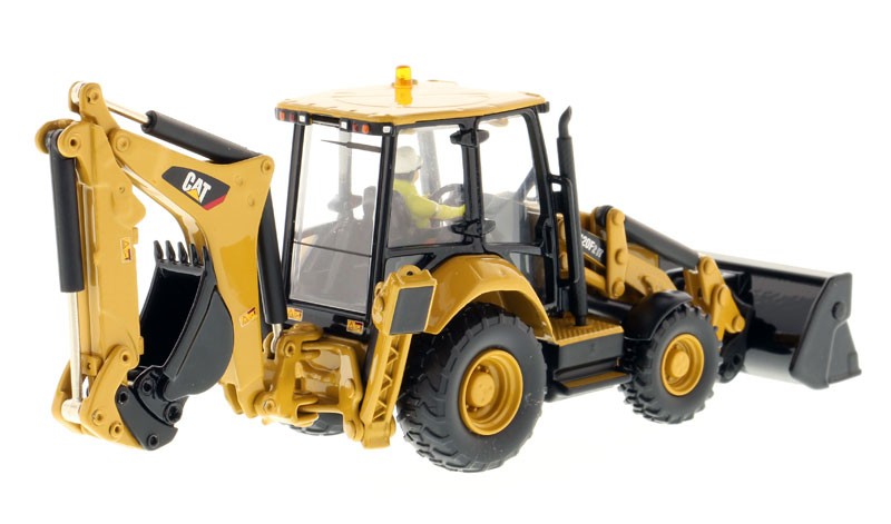 DIECAST MASTERS – CATERPILLAR 420F2 Backhoe with Driver and Metal Box…