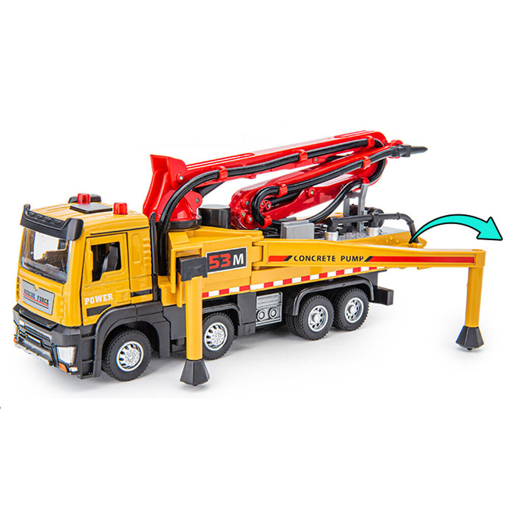 1:50 Concrete Pump Truck Toy Model Diecast Construction Toy Trucks for Boys