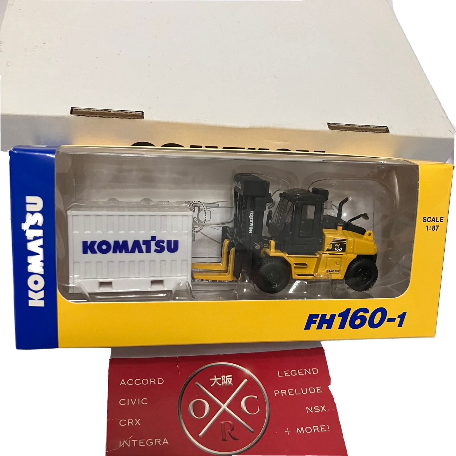 Rare Komatsu Diecast FH160-1 Forklift & Container Set Japan OEM For Shareholders