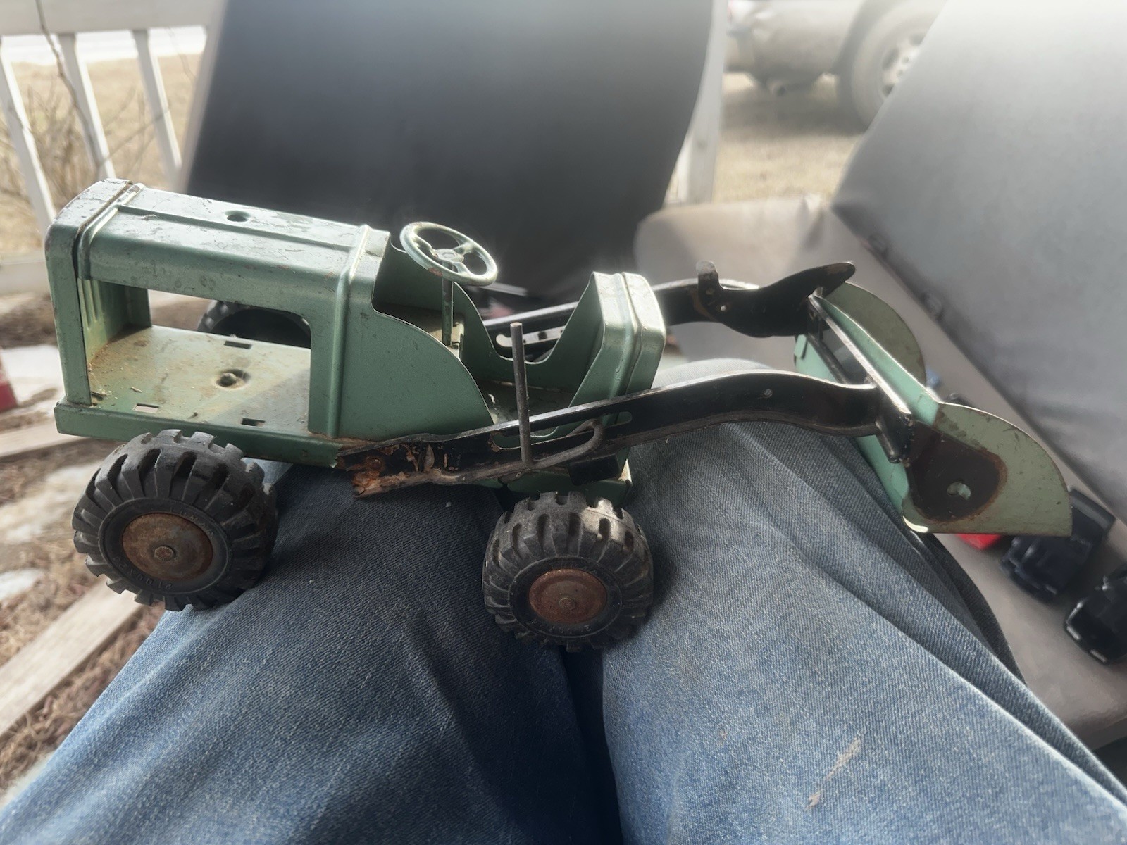 Vintage Marx Power Lumar Hi-Lift Loader Pressed Steel Toy