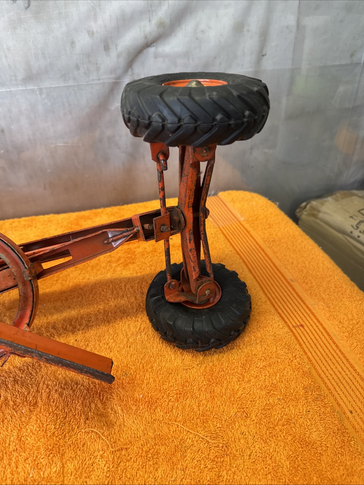 DN•Vintage 1949 DOEPKE Adams Motor Road Grader Pressed Steel Model Diesel Orange