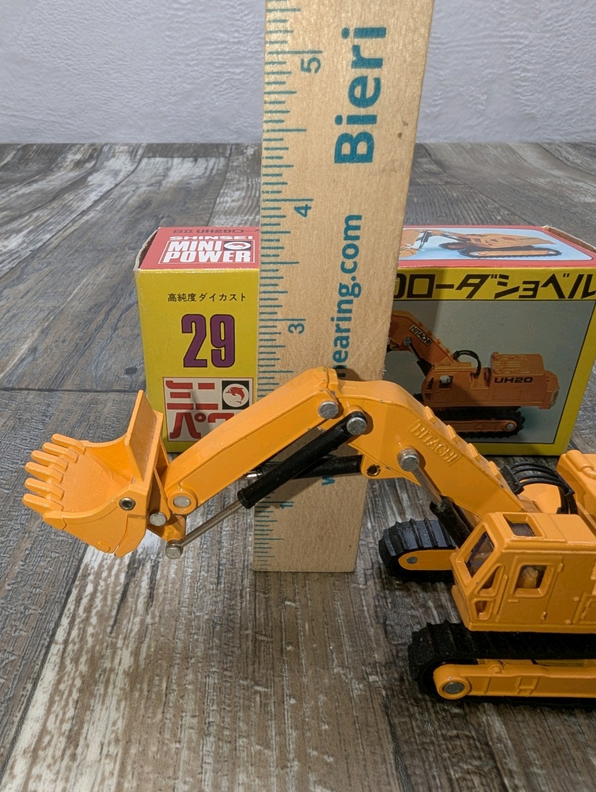 Shinsei Hitachi Loader UH20 Shovel Mini Power Japan #29 With Original Box VG