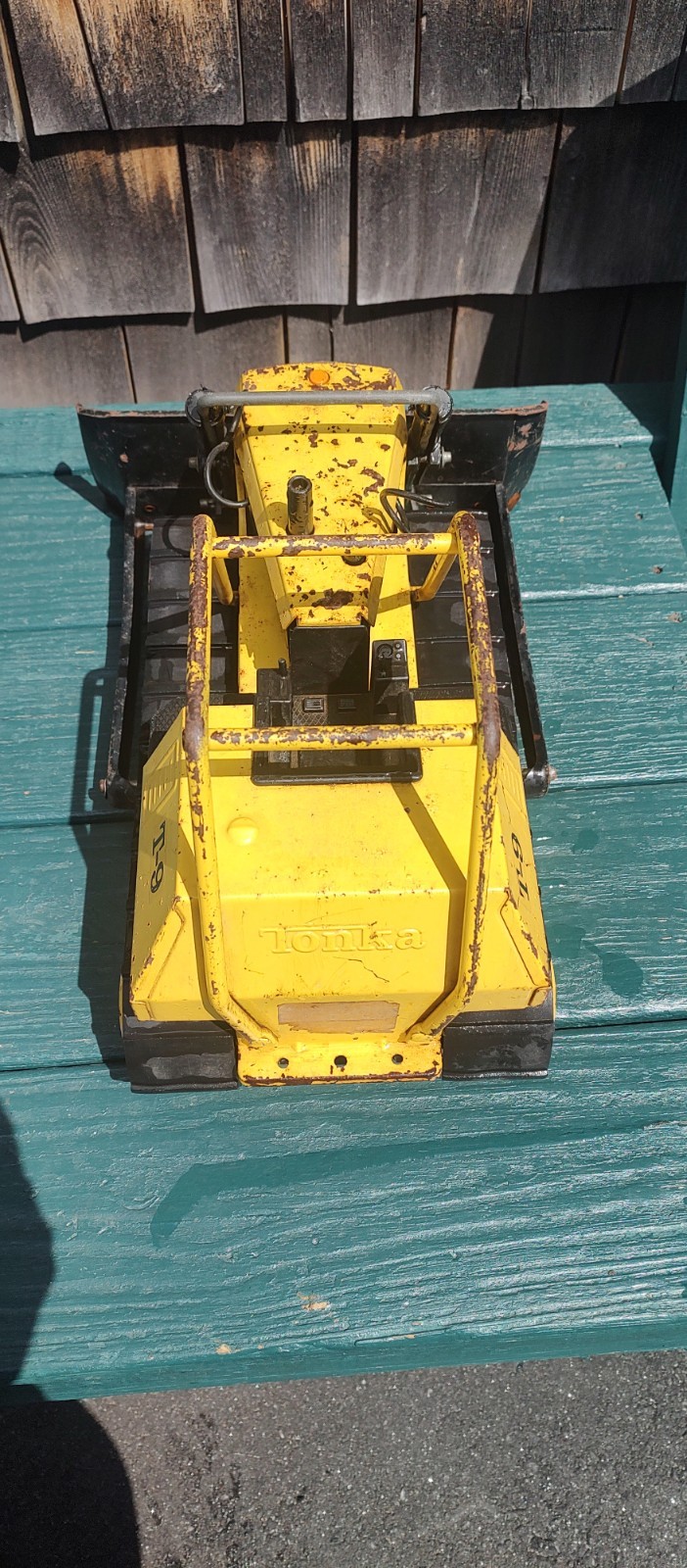 VINTAGE MIGHTY TONKA T-9 DOZER PRESSED STEEL 17 1/2″ LONG