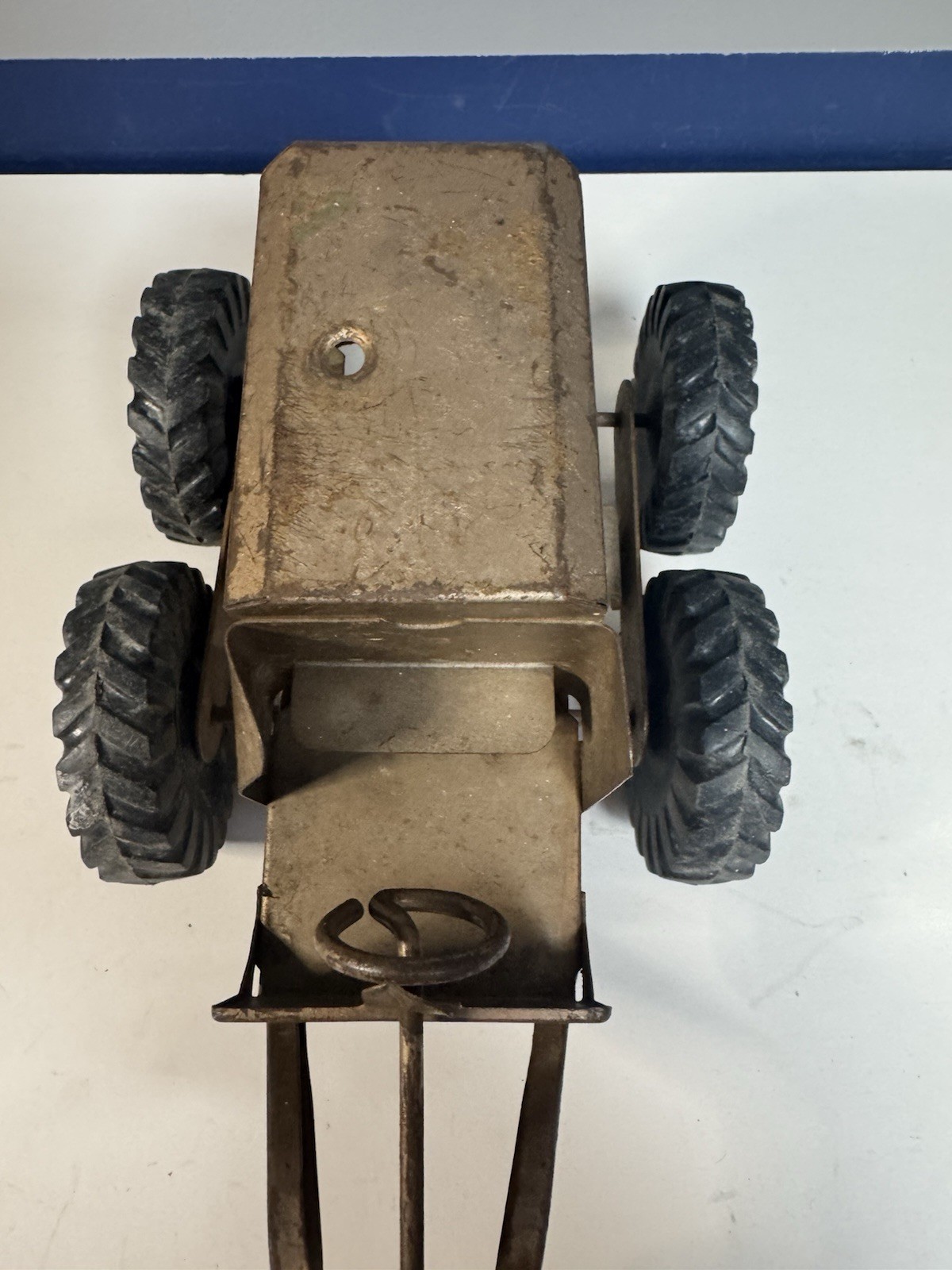 vintage structo pressed steel road grader tractor bronze color Needs Repair