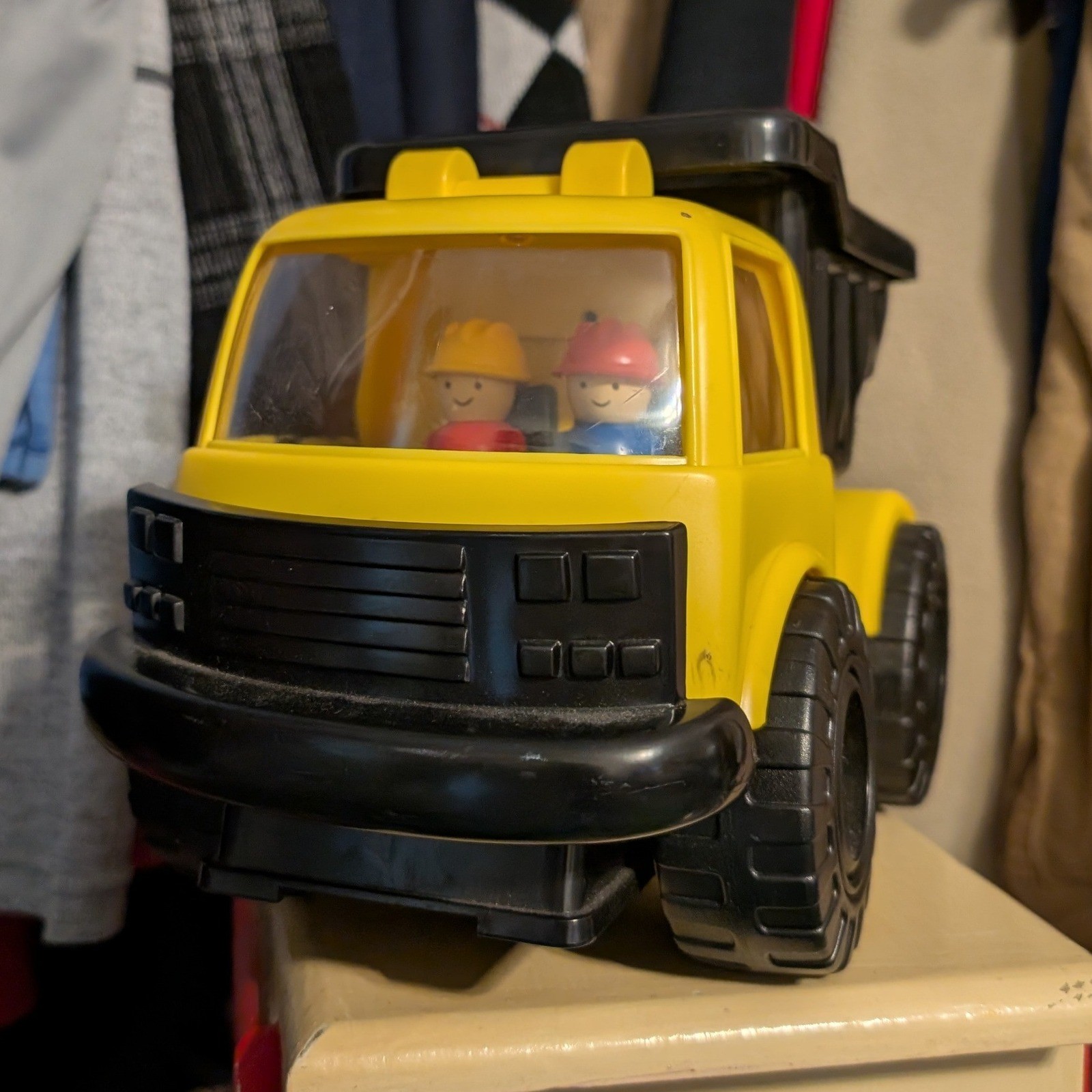 Toy Yellow Dump Truck Construction Vehicle with Figures