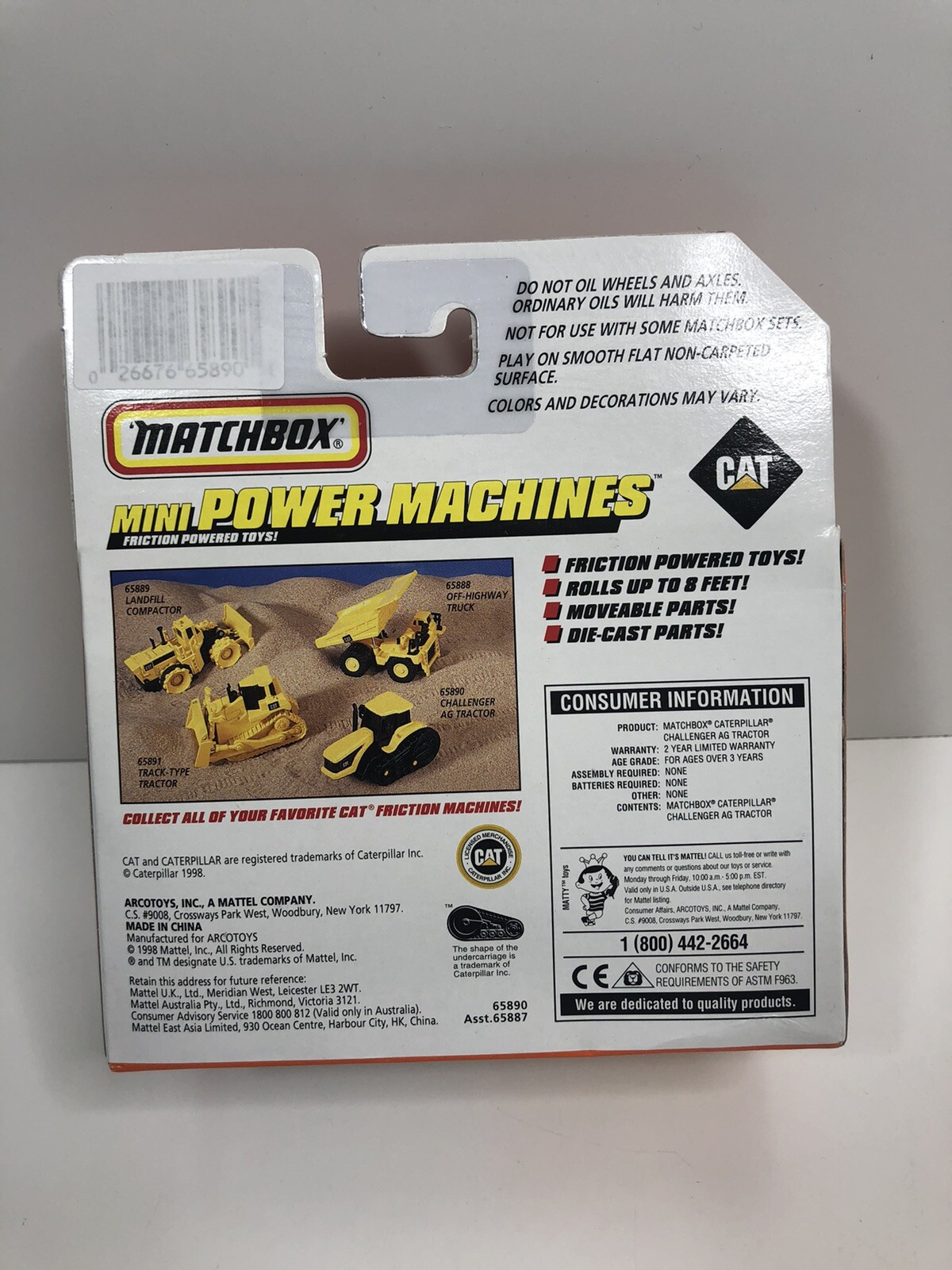 Matchbox Mini Power Machines CAT Challenger AG Friction Powered Toys 1998 New