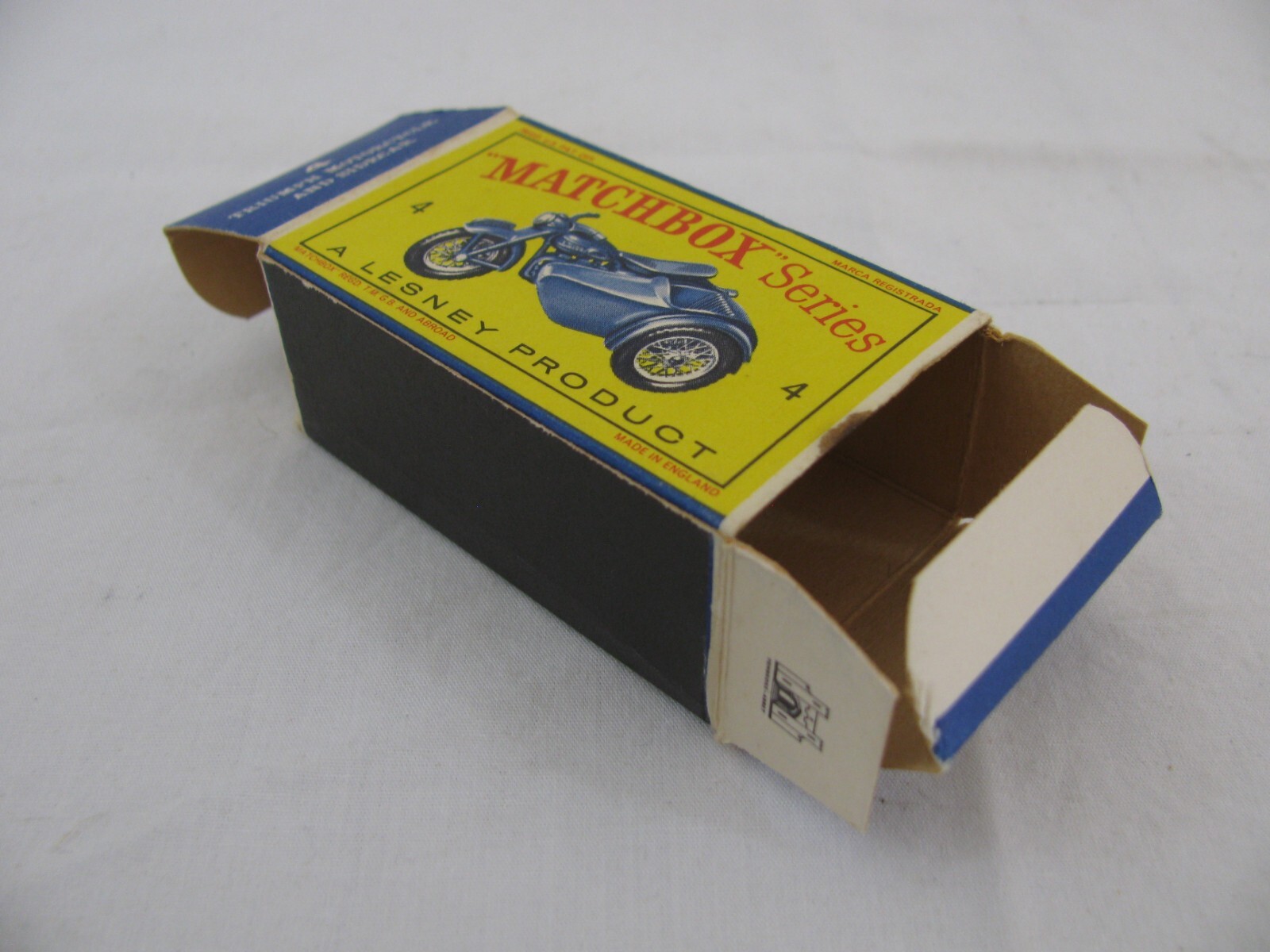 Vintage Lesney Matchbox Diecast Triumph T110 Motorcycle w/ Sidecar #4 New!