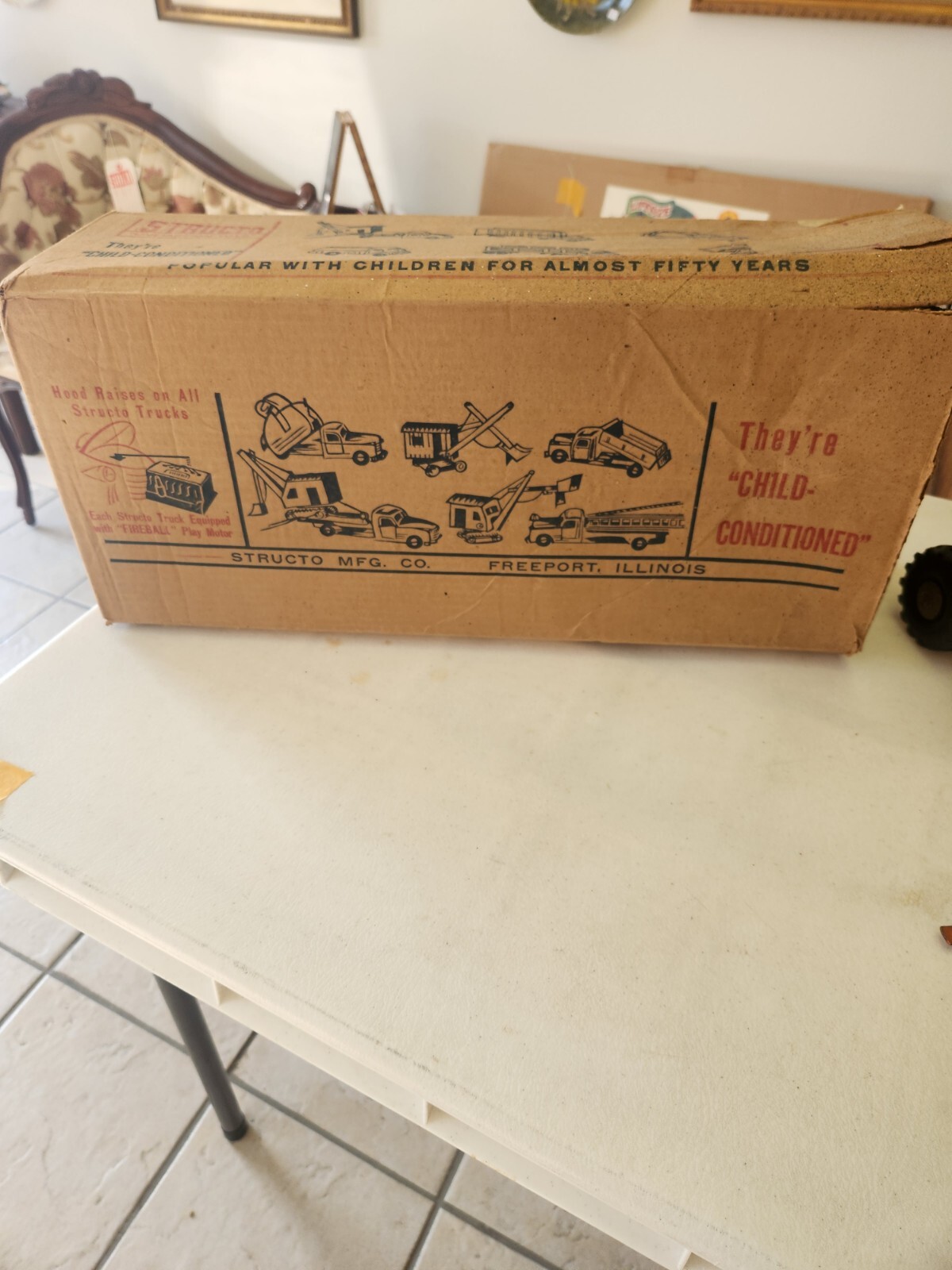 Vintage Structo Road Grader Orange With Original Box