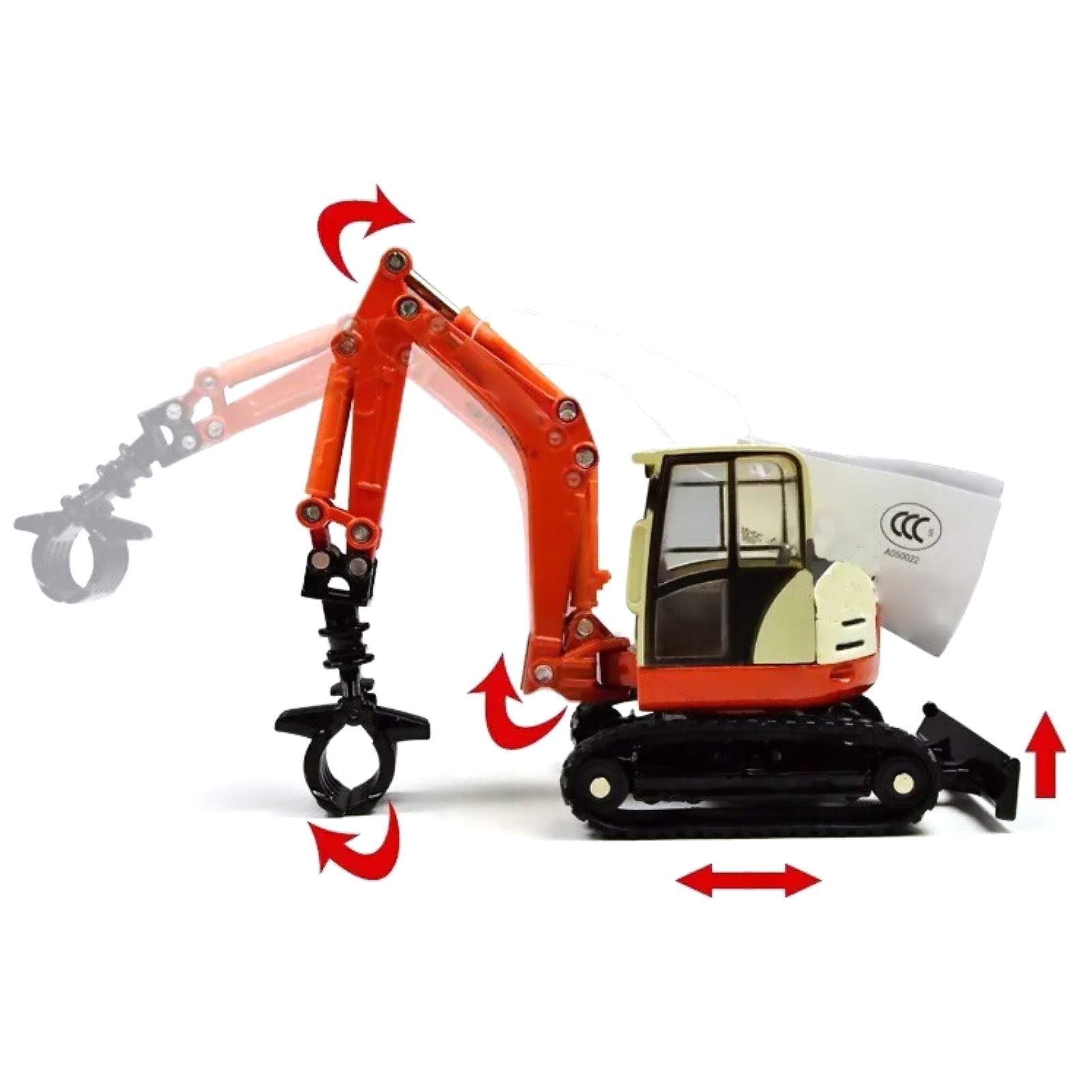 17cm Alloy 1/50 Tracked Wood Grabbers Construction Vehicle Model Birthday Gift