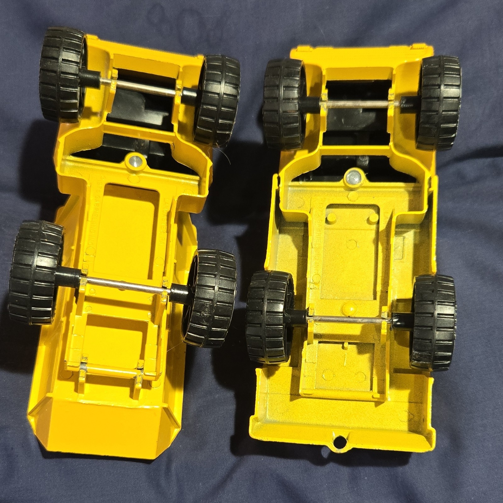 Gabriel Yellow Black Diecast Dump Truck and Pickup Truck Toy Vehicles Lot