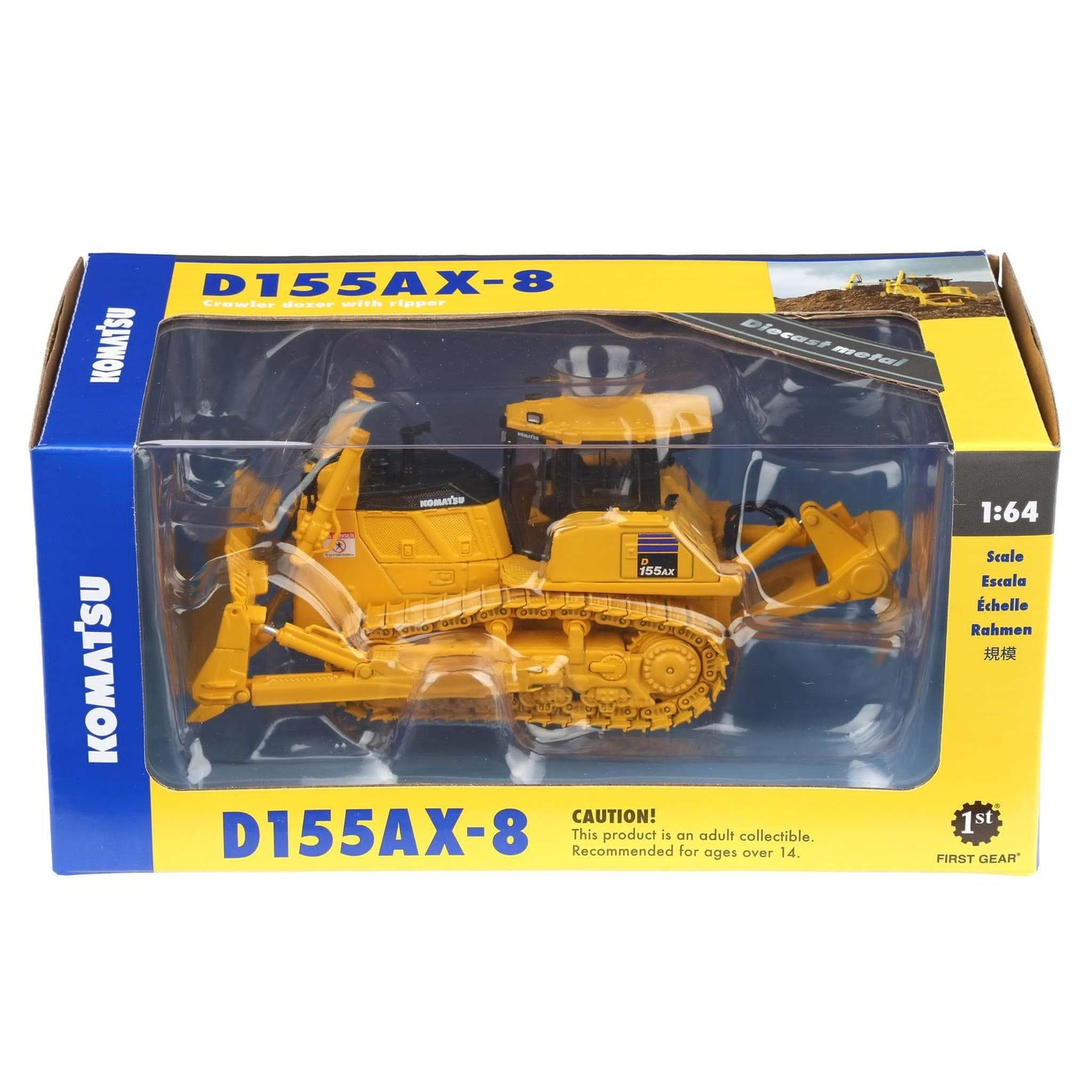1/64 Diecast Komatsu D155AX-8 Sigma Bull Dozer with Ripper by First Gear 60-0325