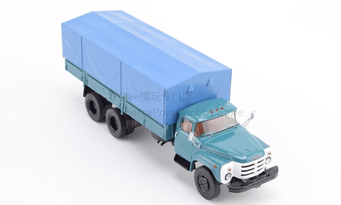 1:43 SSM ZIL-133GYA 3-axle Flatbet Truck &Cloak Construct Vehicle Diecast Model