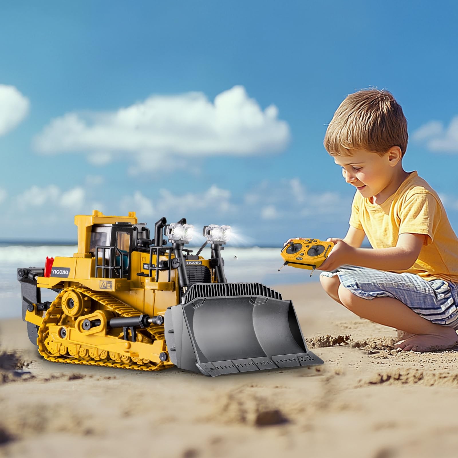 Bulldozer Với Pala De Metal Y Luces Para Ninos Mayores De Seis Anos Lujo