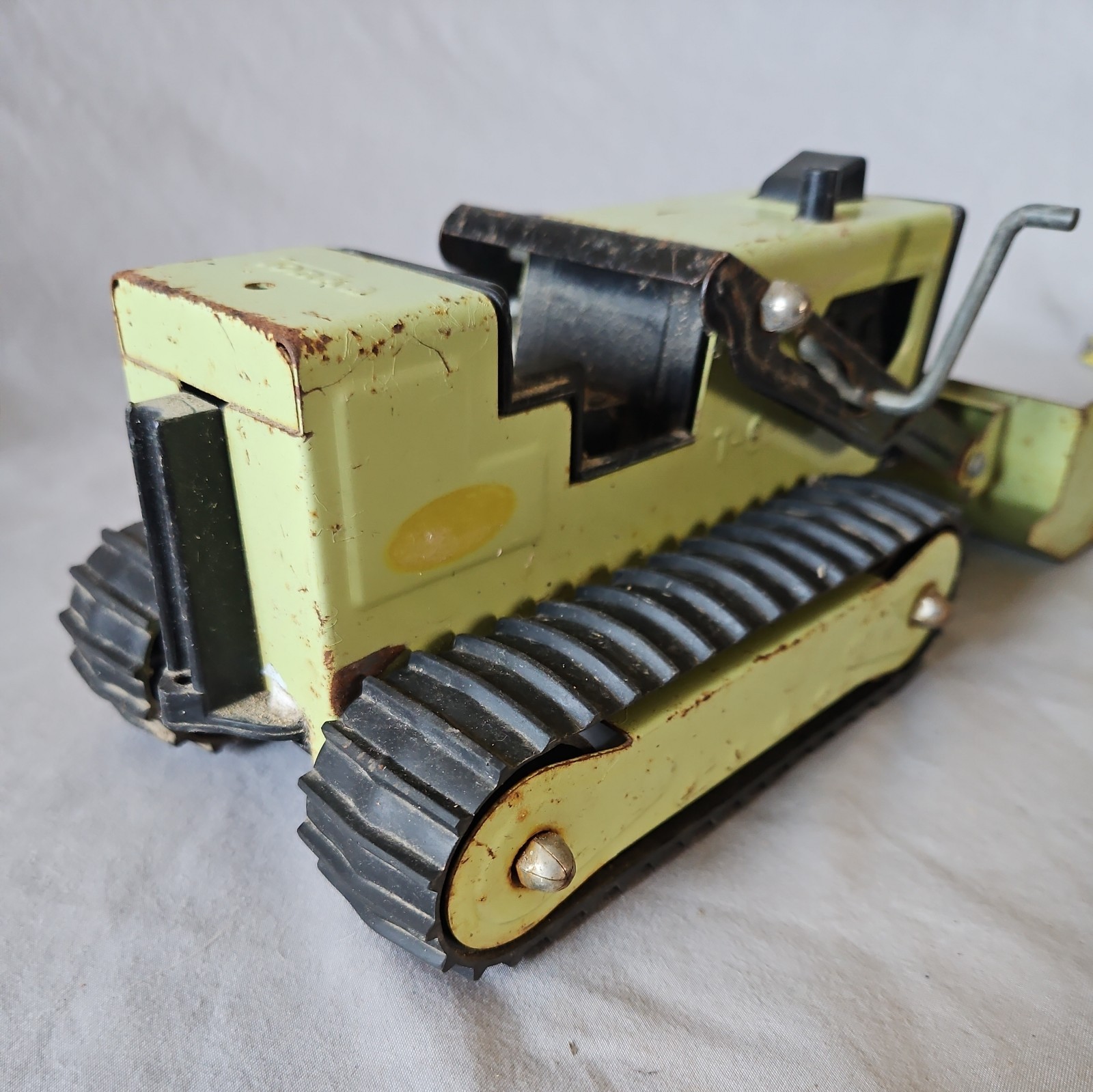 Vintage TONKA T-6 Front end Loader Excavator 1970s Green Steel Bulldozer Digger
