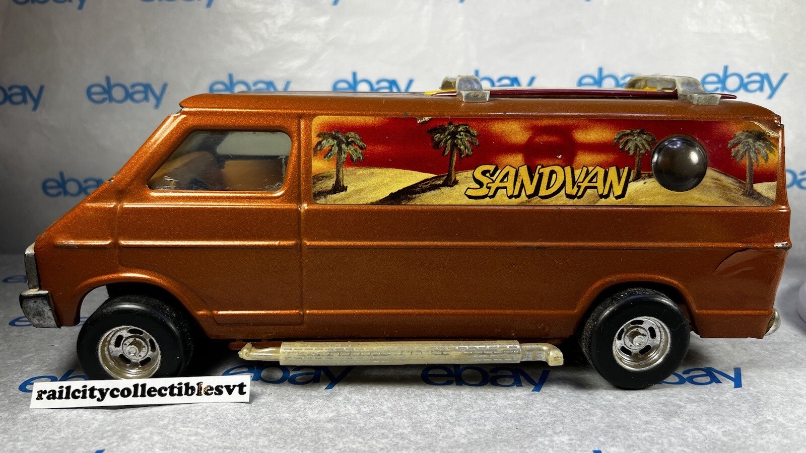 Vintage 1970’s Ertl Dodge Sand Van Custom Street W/ 2 Surfboards 1/18