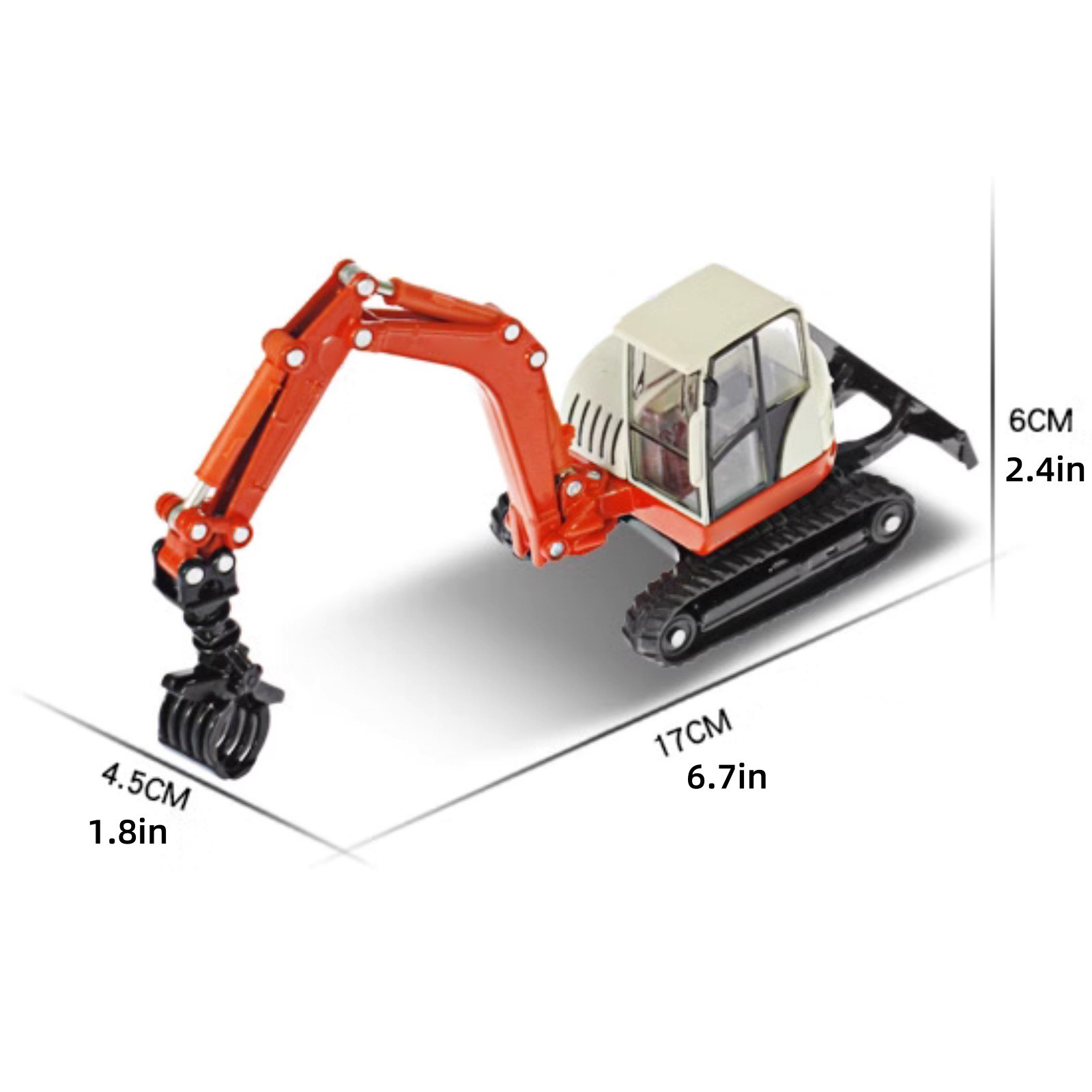 17cm Alloy 1/50 Tracked Wood Grabbers Construction Vehicle Model Birthday Gift
