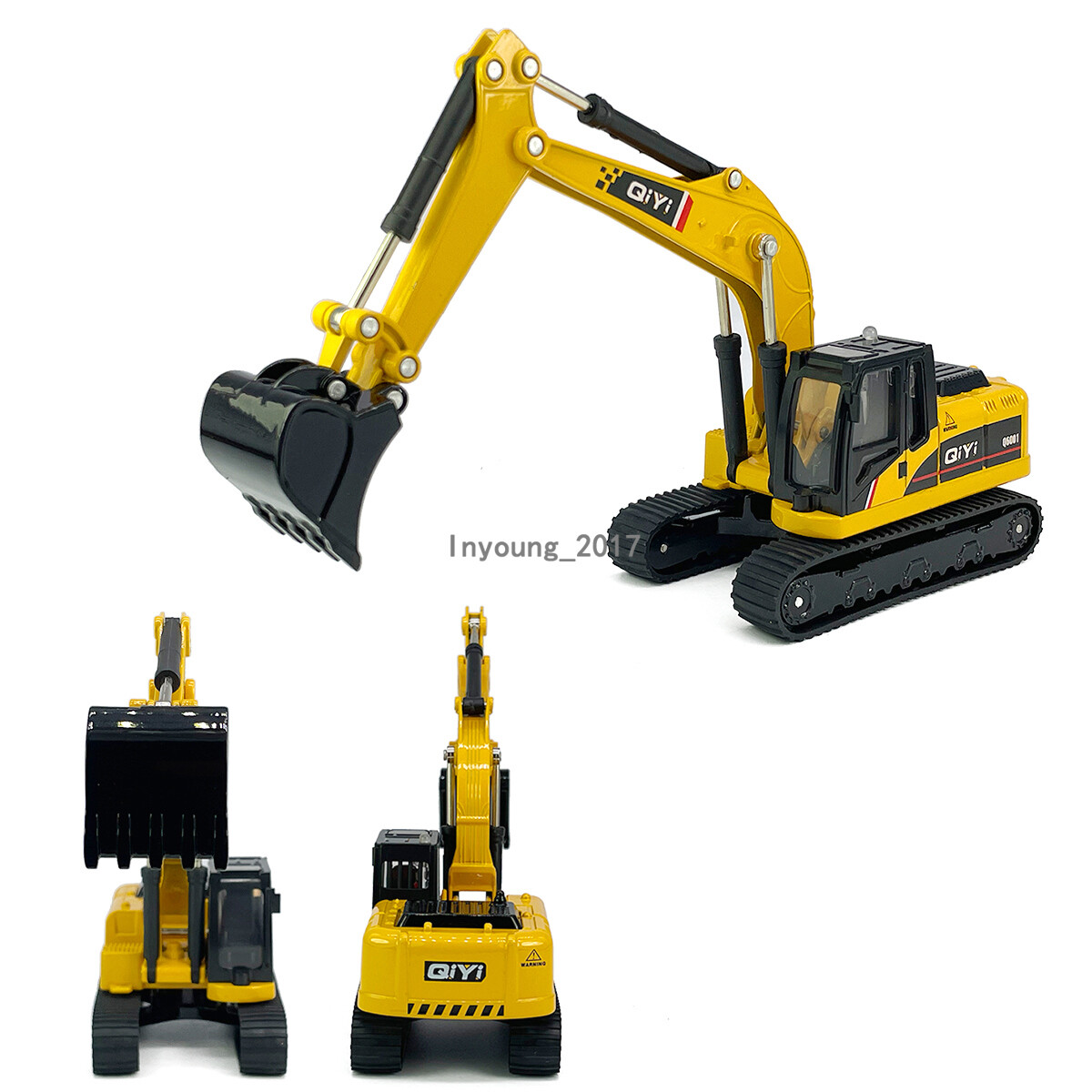 Excavator Truck Toys for Boys Alloy Diecast Construction Equipment Model Yellow