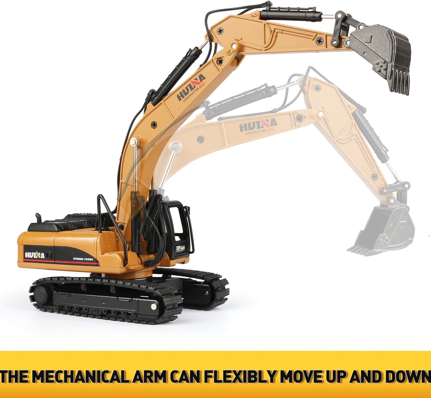 1/50 Scale Diecast Crawler Excavator, Metal Construction Vehicle Models Toys for