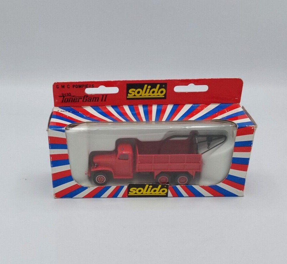 Solido Fire Rescue Crane Truck Toner Gam II, #3110 GMC Pompiers;removable crane